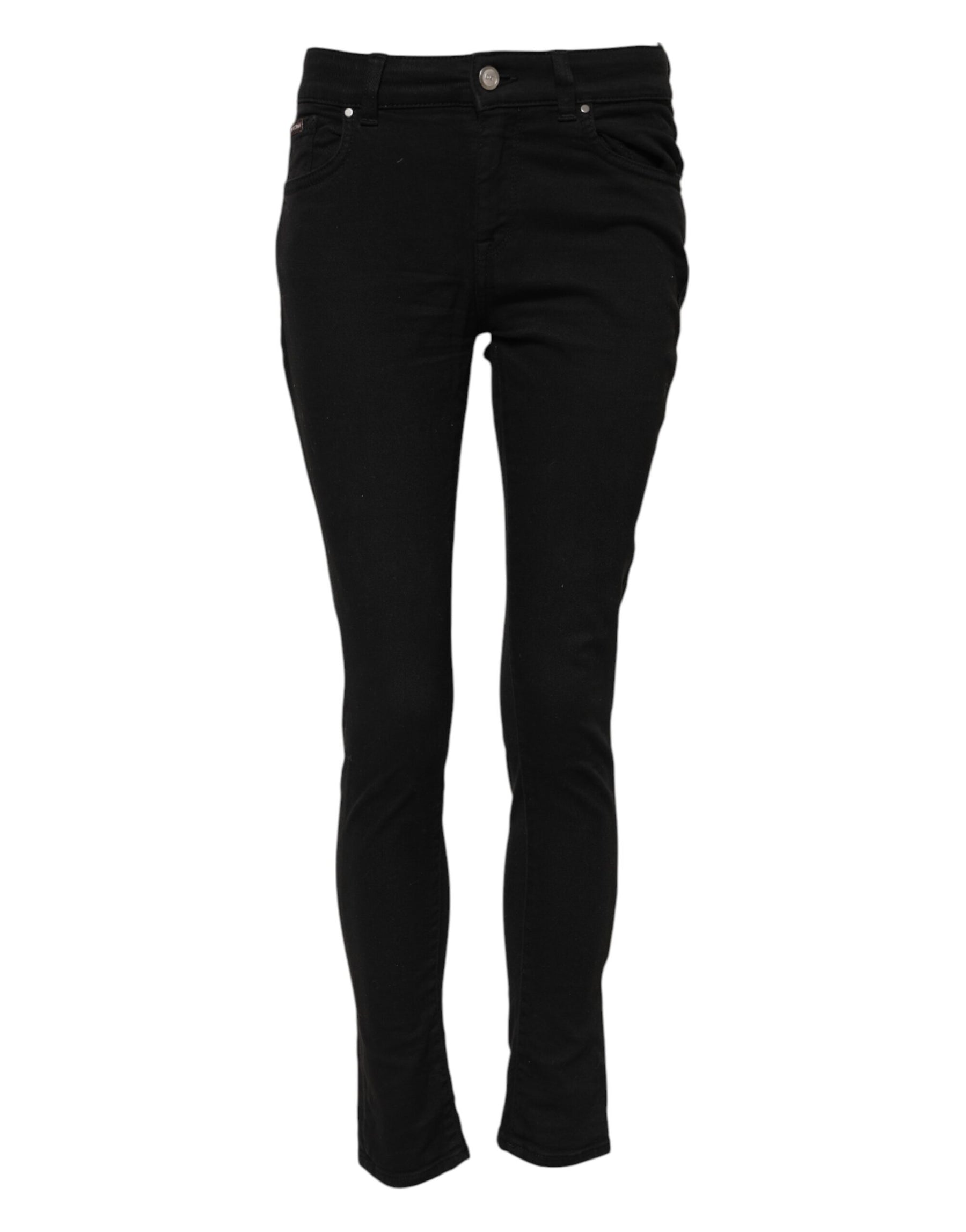 Dolce & Gabbana Black Skinny Cotton Mid Waisted Denim Jeans | Regal Royce