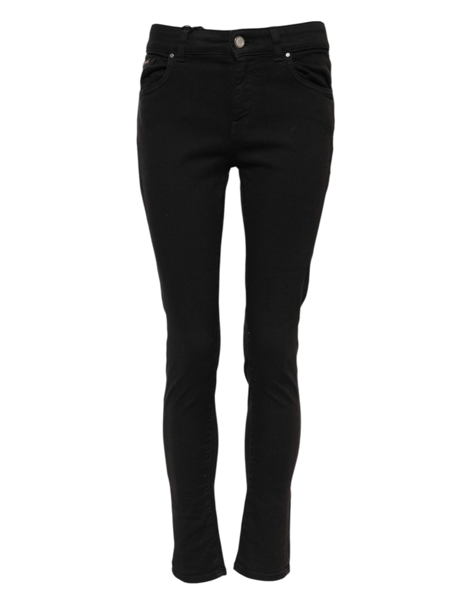 Dolce & Gabbana Black Cotton Skinny Mid Waisted Denim Jeans | Regal Royce