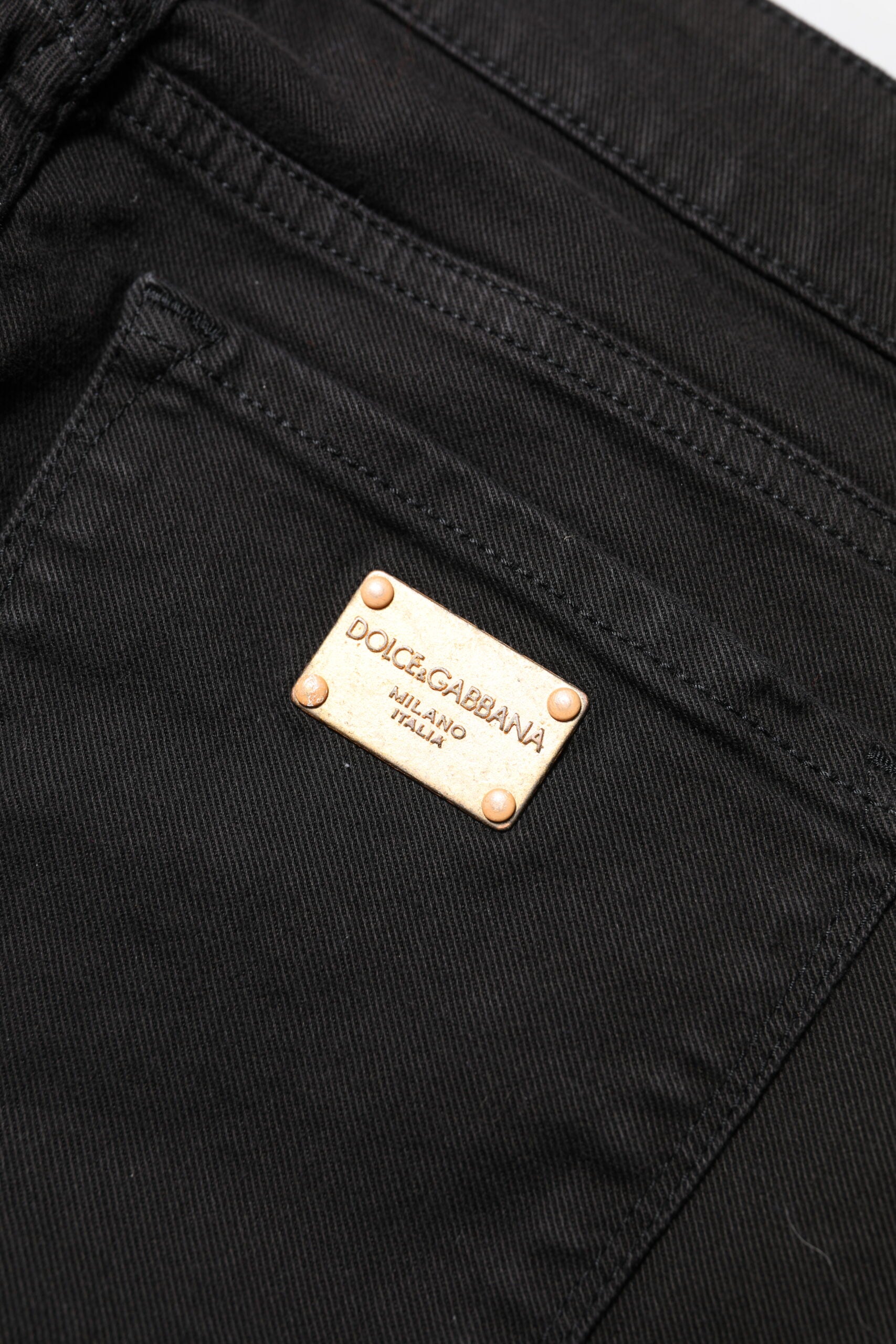 Dolce & Gabbana Black Cotton Skinny Mid Waisted Denim Jeans | Regal Royce