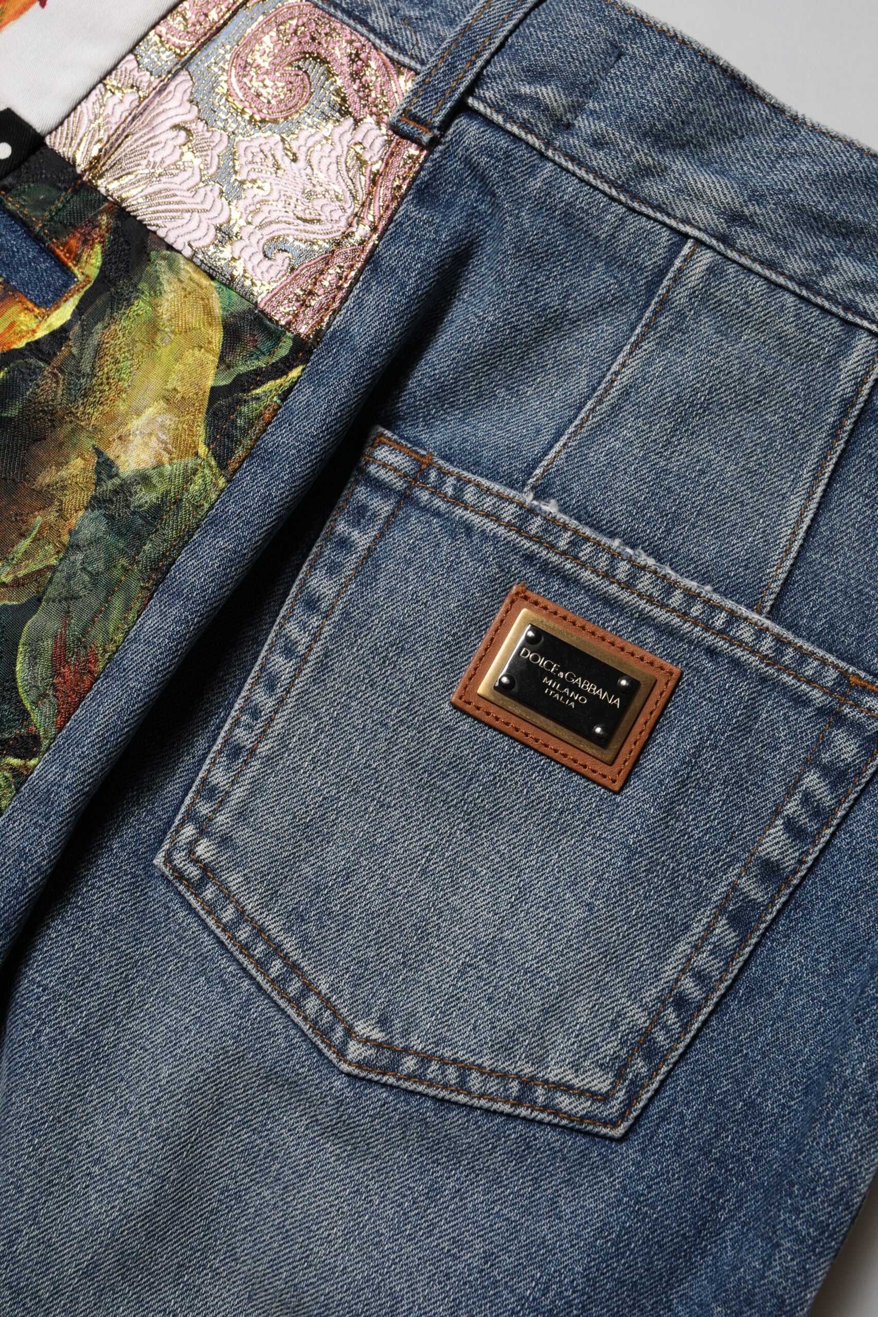Dolce & Gabbana Blue AMBER Patchwork High Waist Denim Jeans | Regal Royce