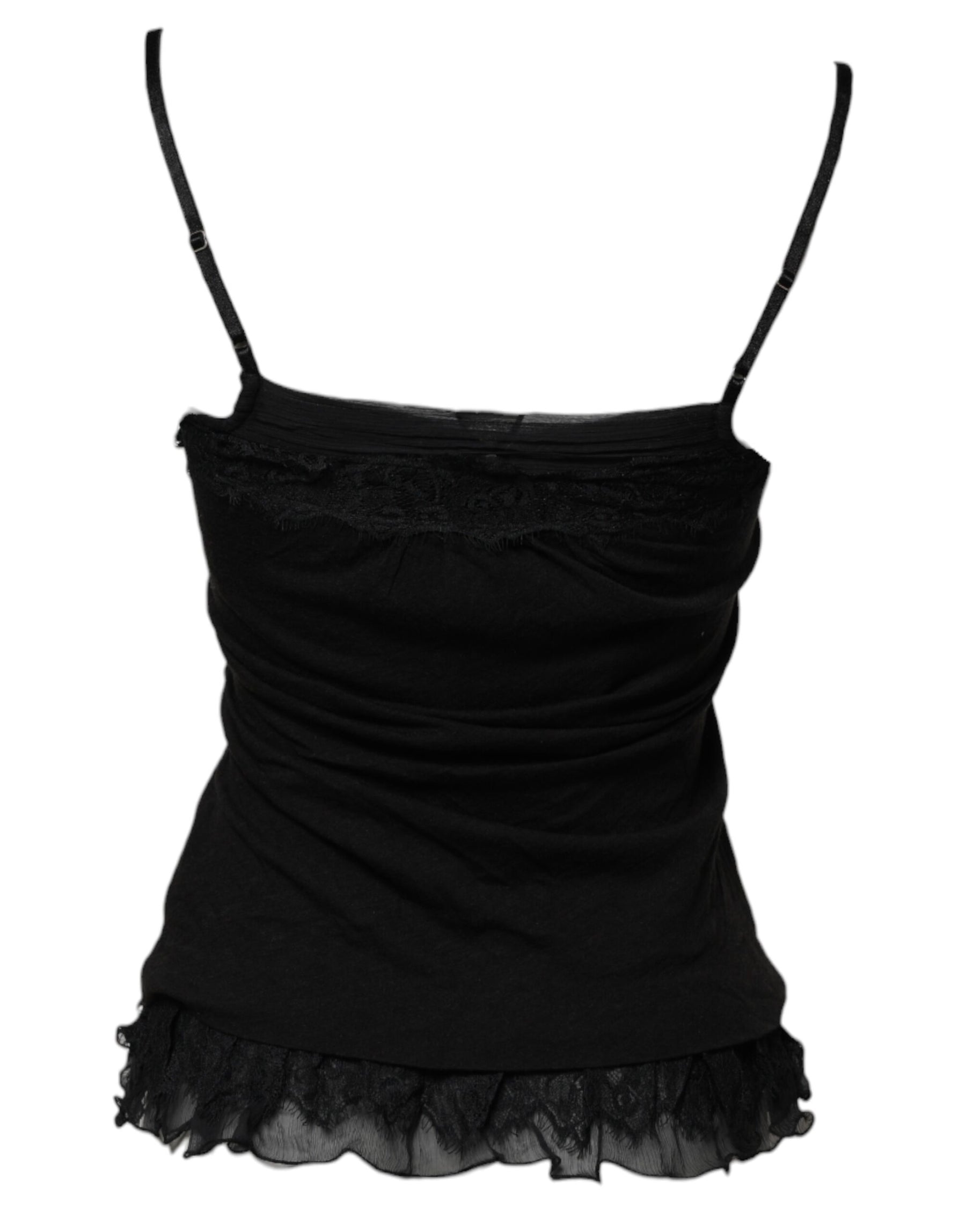 Scervino Street Black Wool Sleeveless Square Neck Tank Top | Regal Royce