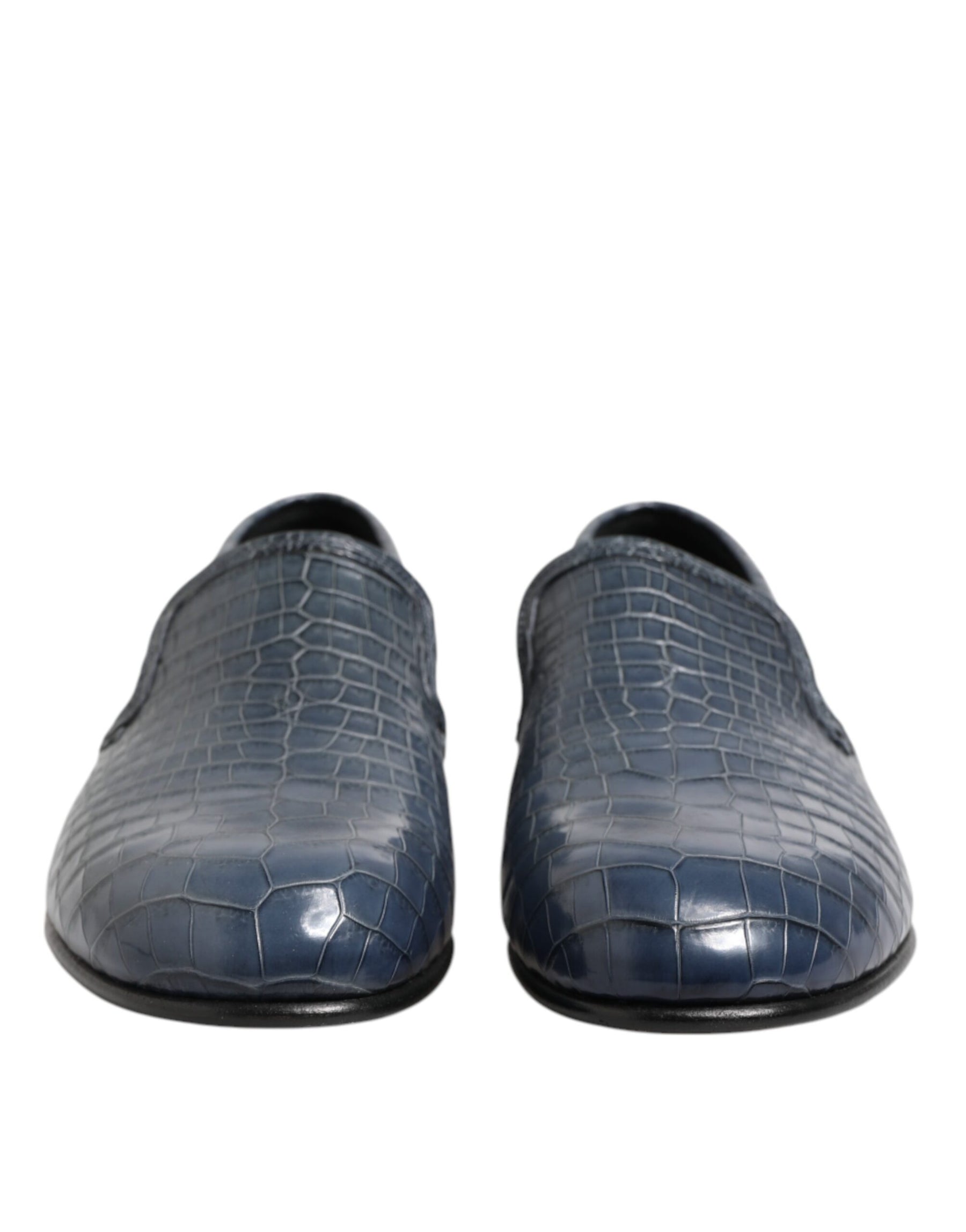 Dolce & Gabbana Blue Exotic Leather Slip On Loafers Men Dress Shoes | Regal Royce