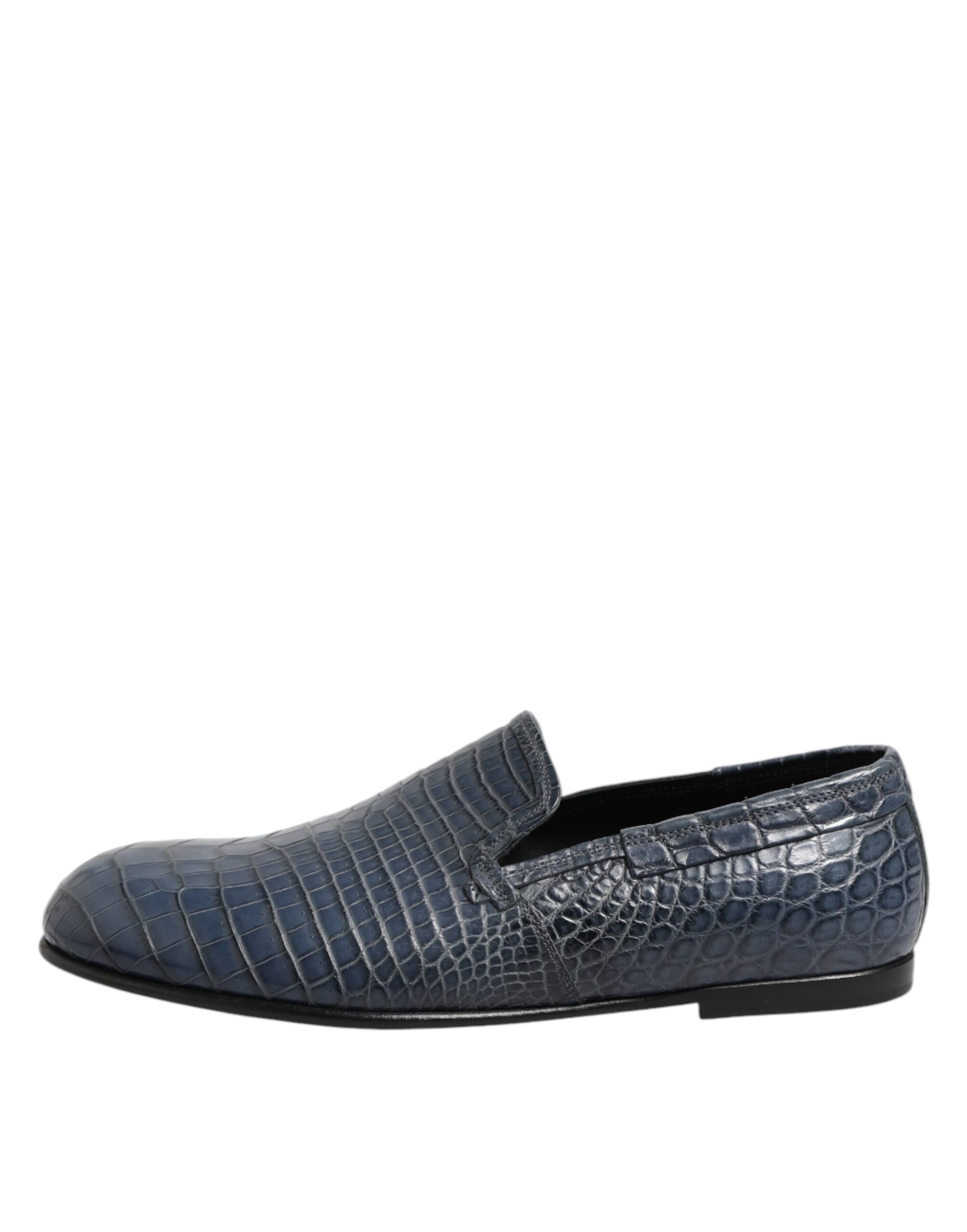 Dolce & Gabbana Blue Exotic Leather Slip On Loafers Men Dress Shoes | Regal Royce