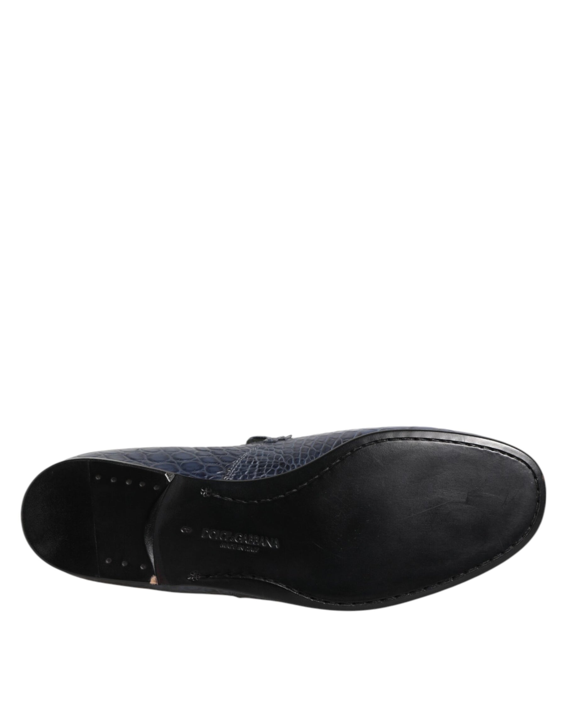 Dolce & Gabbana Blue Exotic Leather Slip On Loafers Men Dress Shoes | Regal Royce