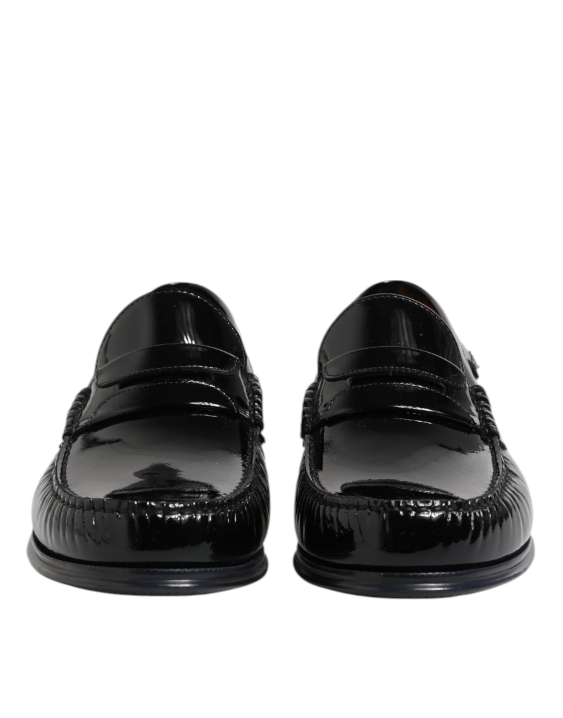 Dolce & Gabbana Black Leather Slip On Loafers Dress Shoes | Regal Royce