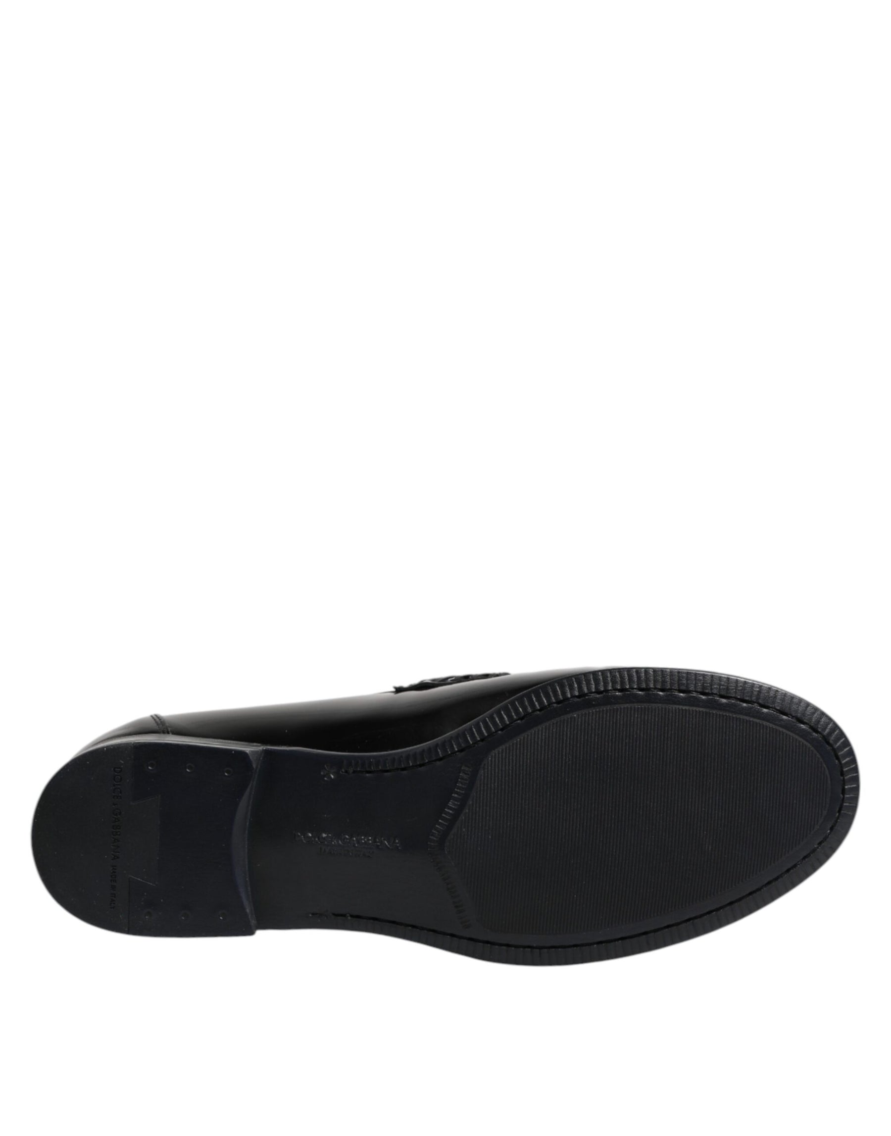 Dolce & Gabbana Black Leather Slip On Loafers Dress Shoes | Regal Royce