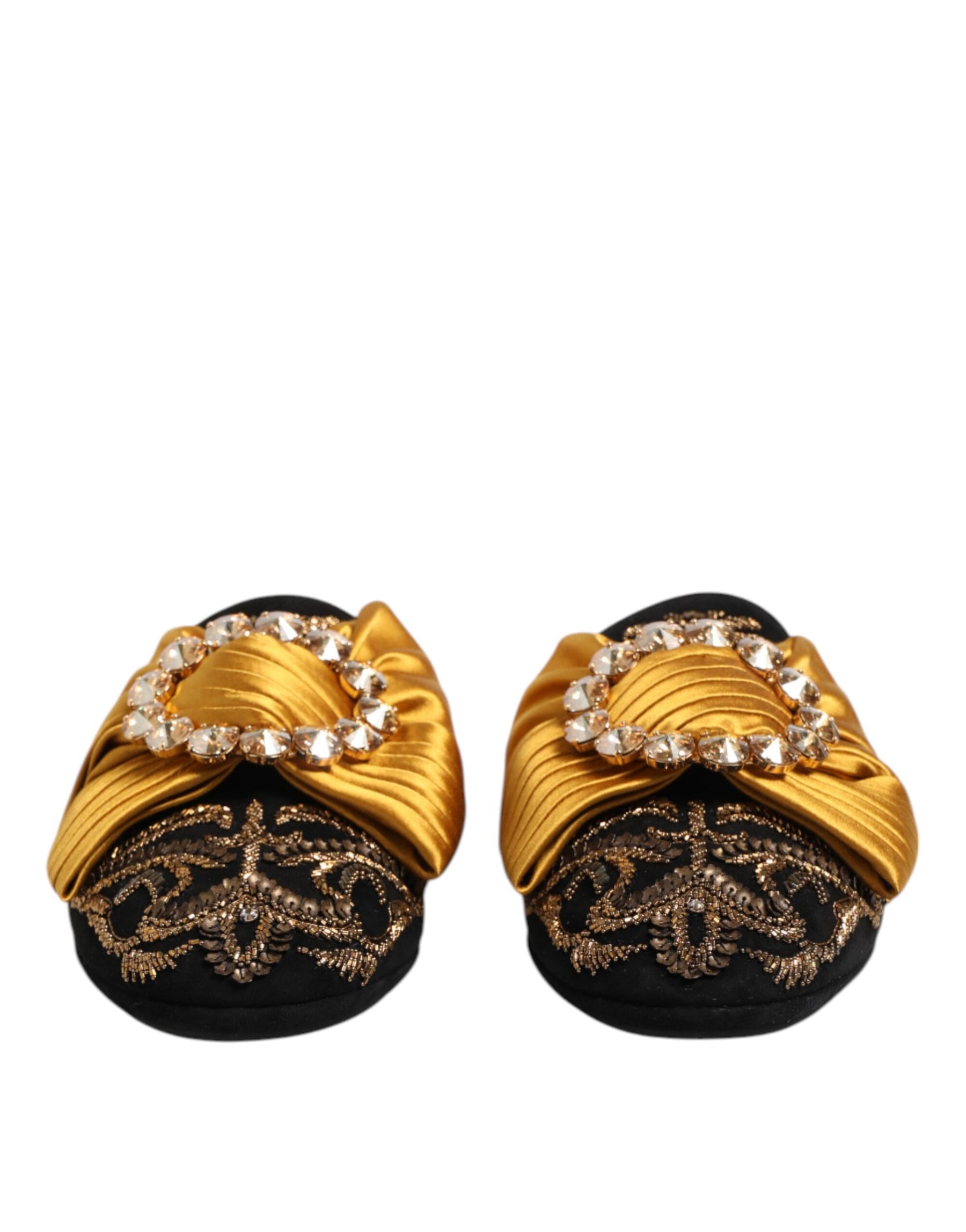 Dolce & Gabbana Multicolor Embellished Flat Sandals Shoes | Regal Royce