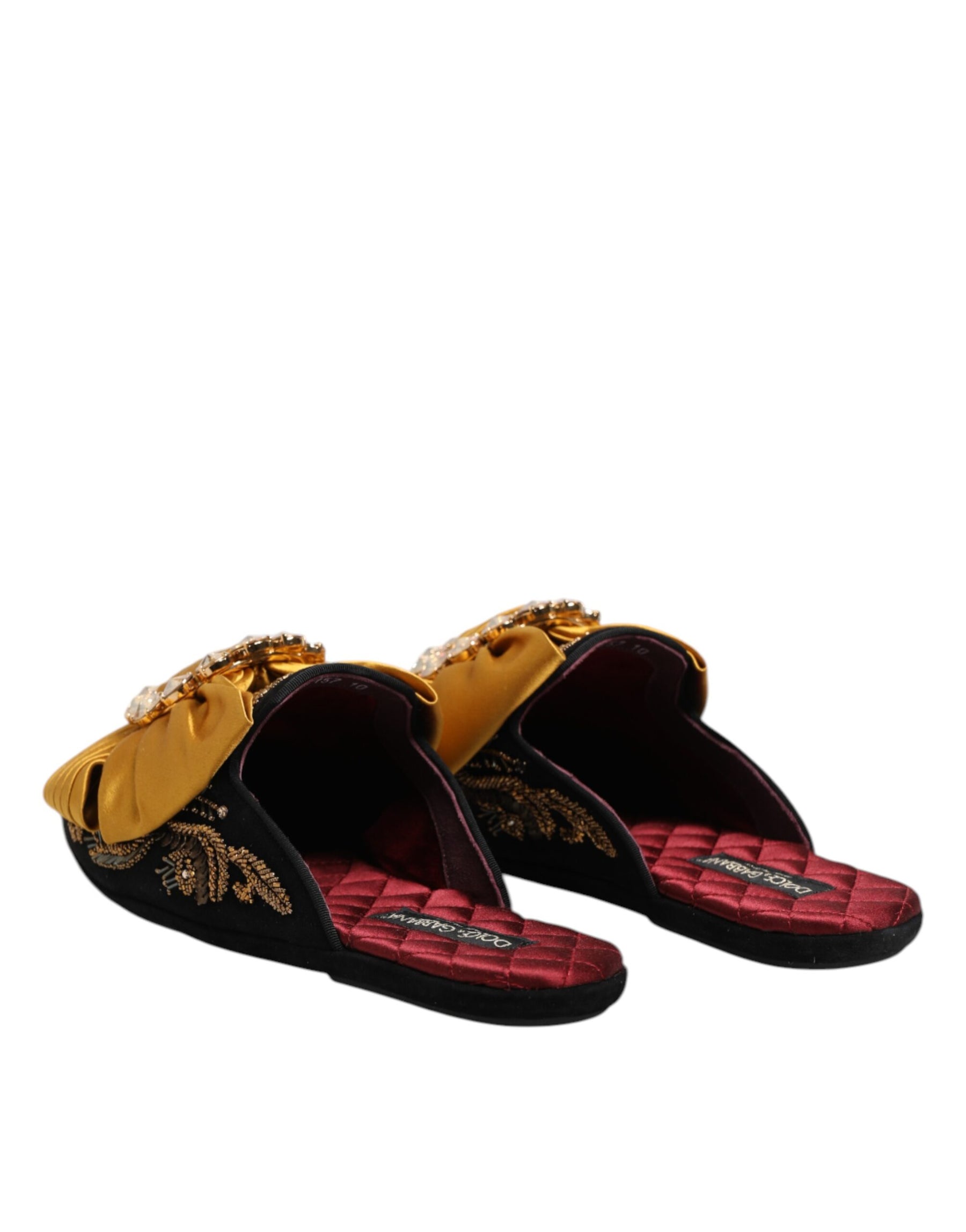 Dolce & Gabbana Multicolor Embellished Flat Sandals Shoes | Regal Royce