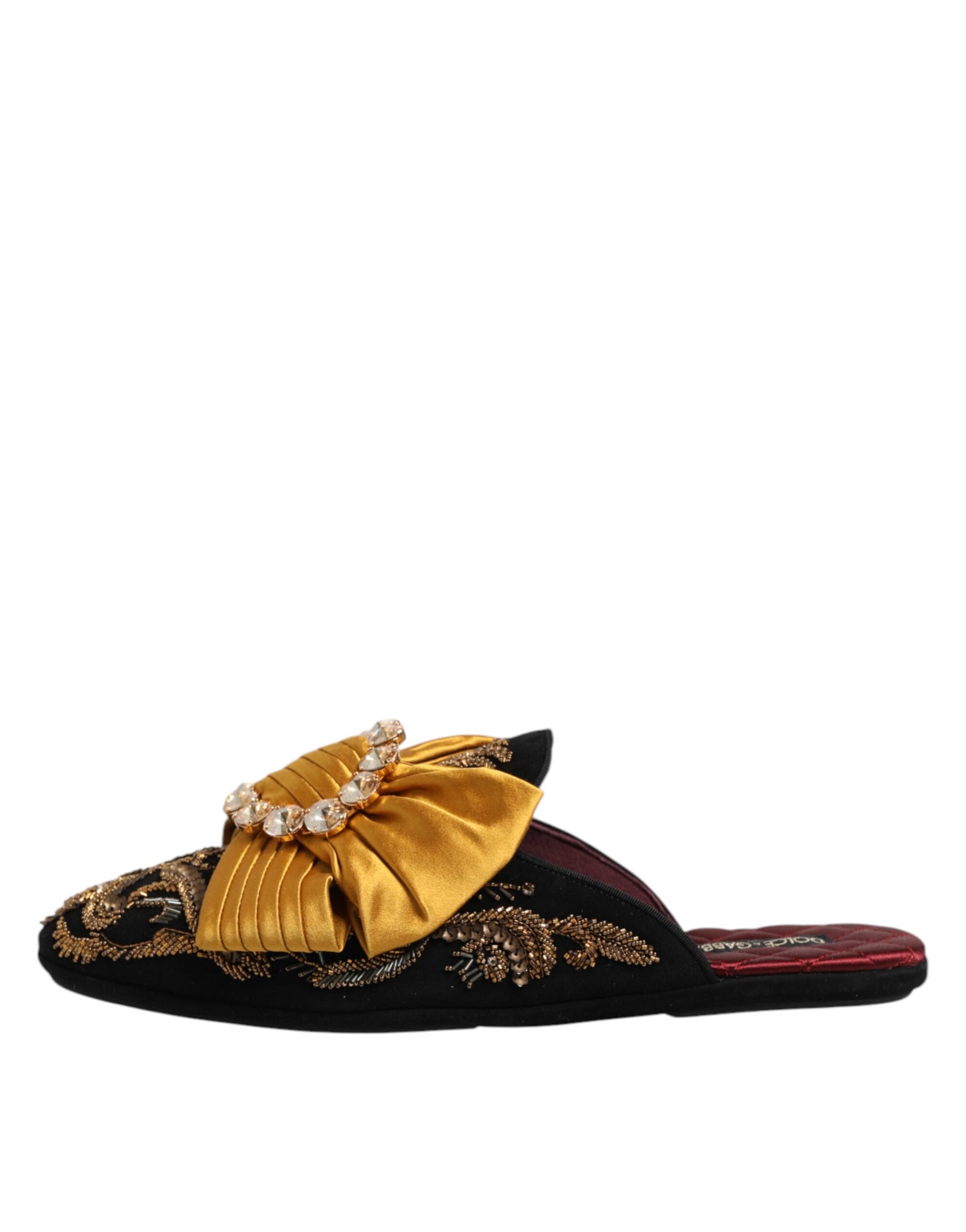Dolce & Gabbana Multicolor Embellished Flat Sandals Shoes | Regal Royce