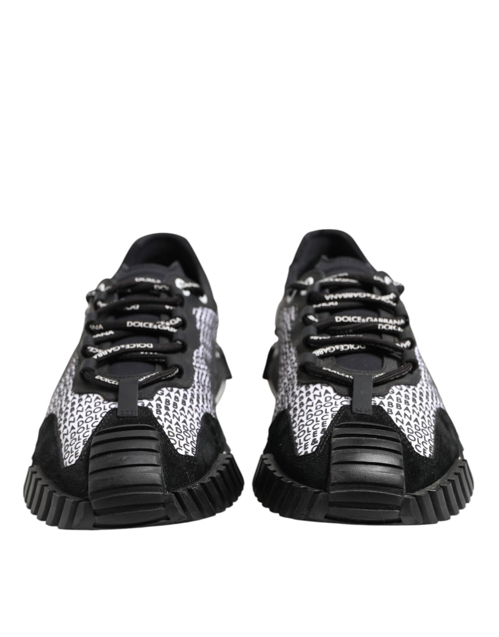 Dolce & Gabbana Black Logo Lace Up Low Top NS1 Sneakers Shoes