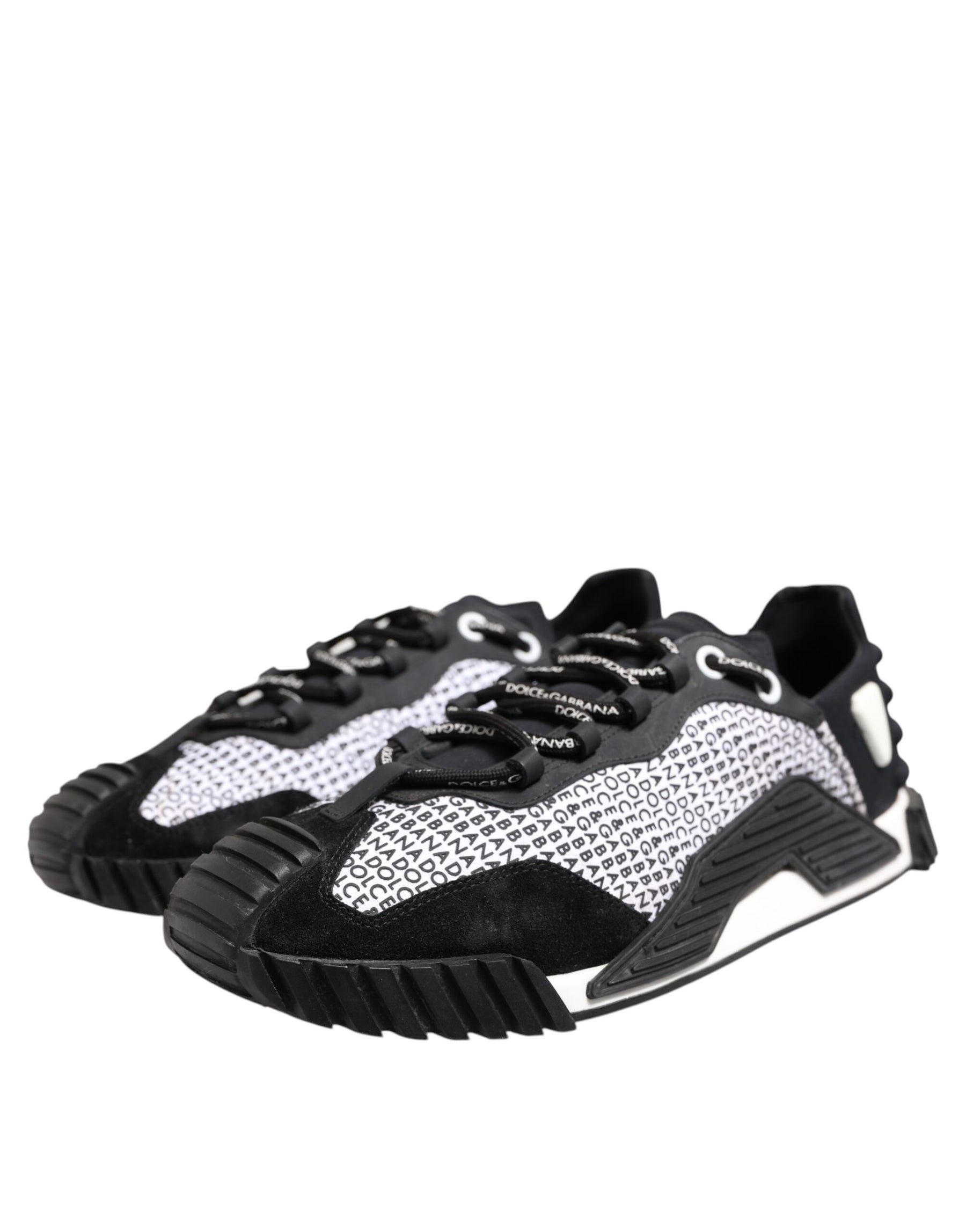 Dolce & Gabbana Black Logo Lace Up Low Top NS1 Sneakers Shoes | Regal Royce