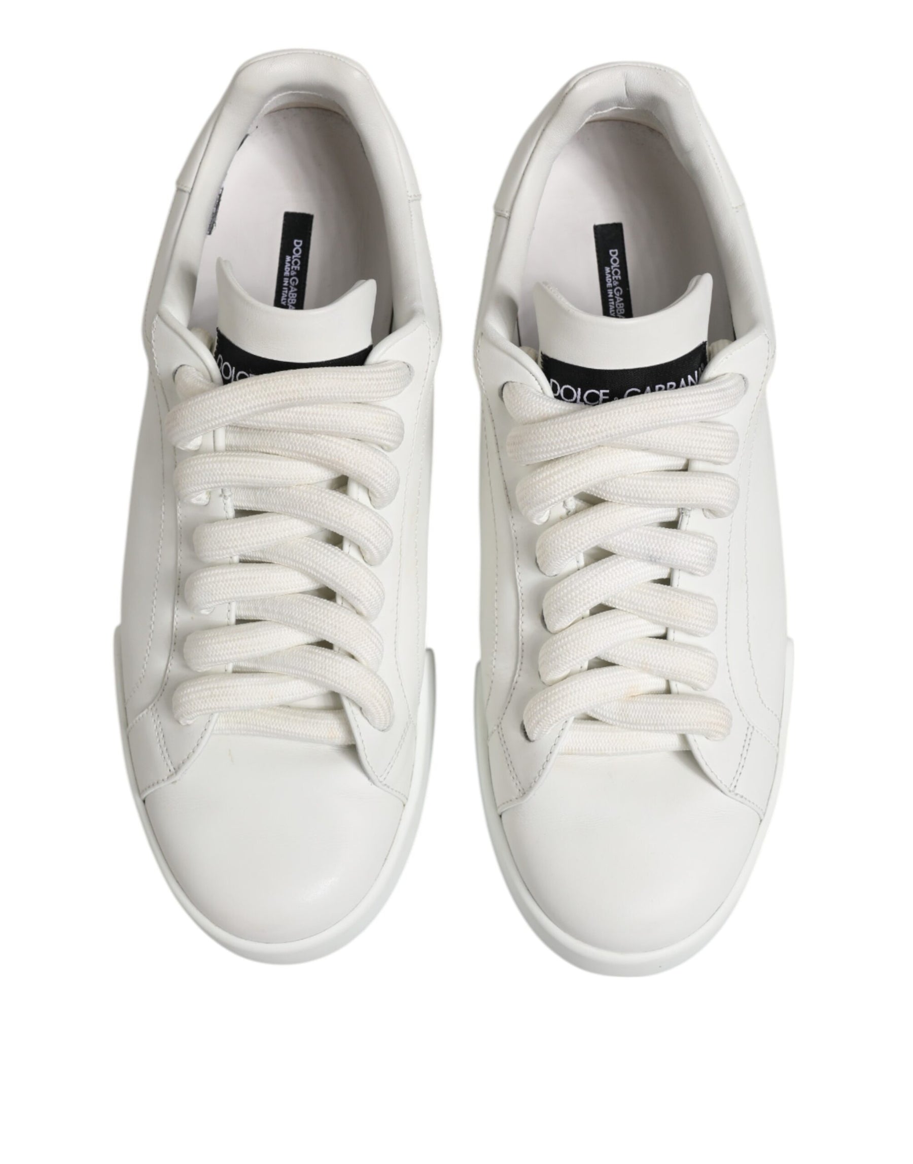 Dolce & Gabbana White Logo Lace Up Low Top Men Sneakers Shoes | Regal Royce