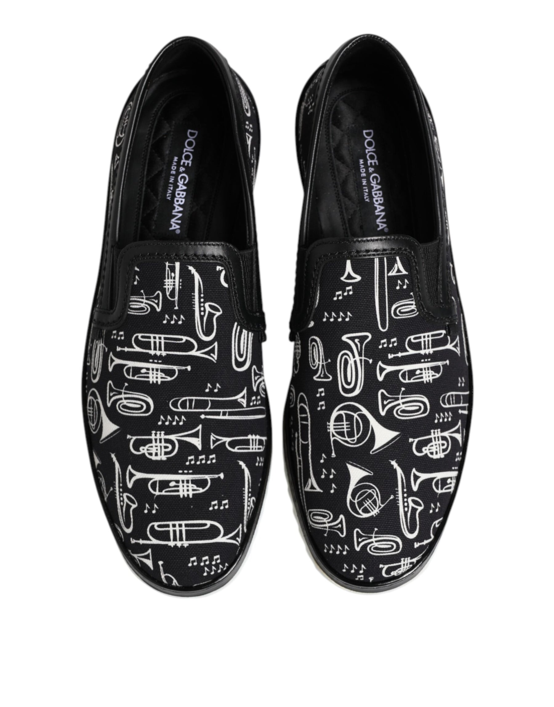 Dolce & Gabbana Black Slip On Printed Men Loafers Shoes | Regal Royce
