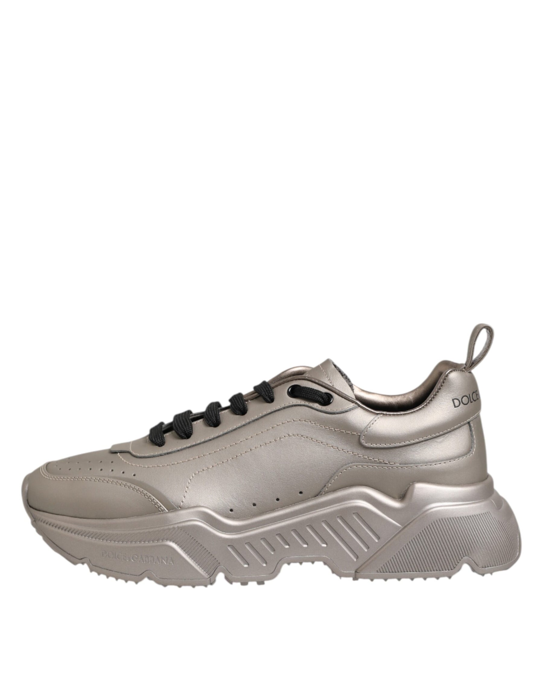Dolce & Gabbana Silver DAYMASTER Leather Men Sneakers Shoes | Regal Royce