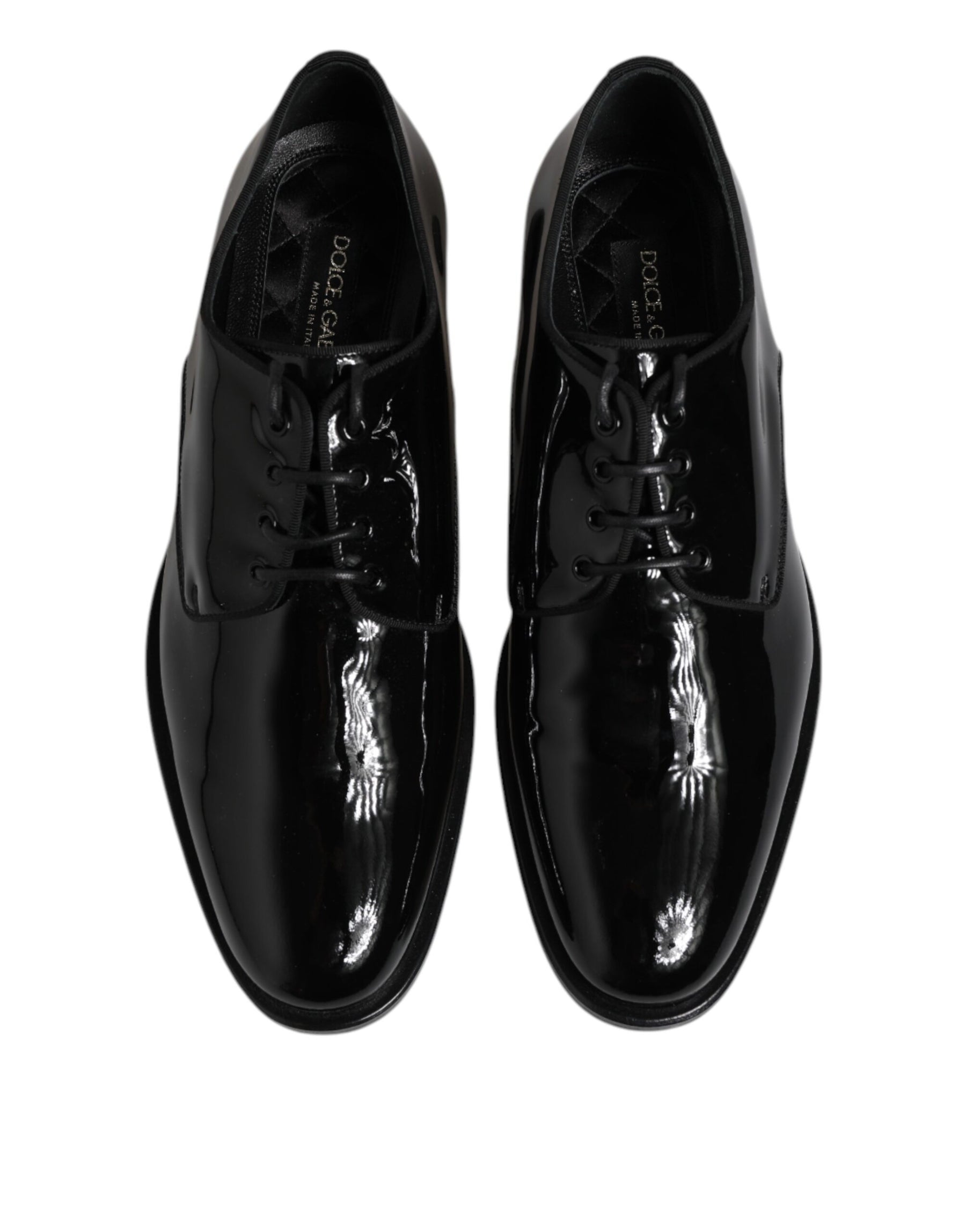 Dolce & Gabbana Black Patent Leather Derby Formal Dress Shoes | Regal Royce