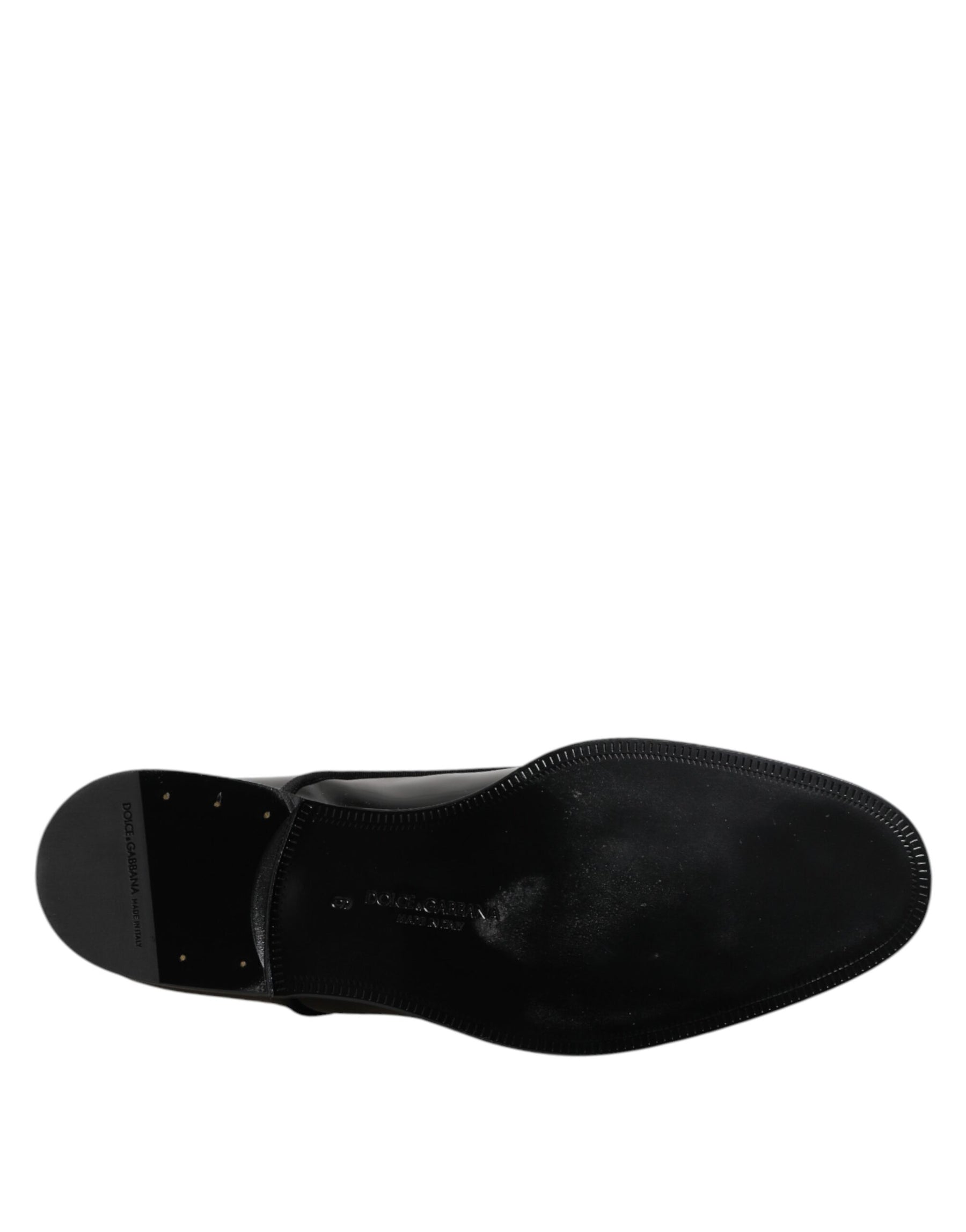 Dolce & Gabbana Black Patent Leather Derby Formal Dress Shoes | Regal Royce