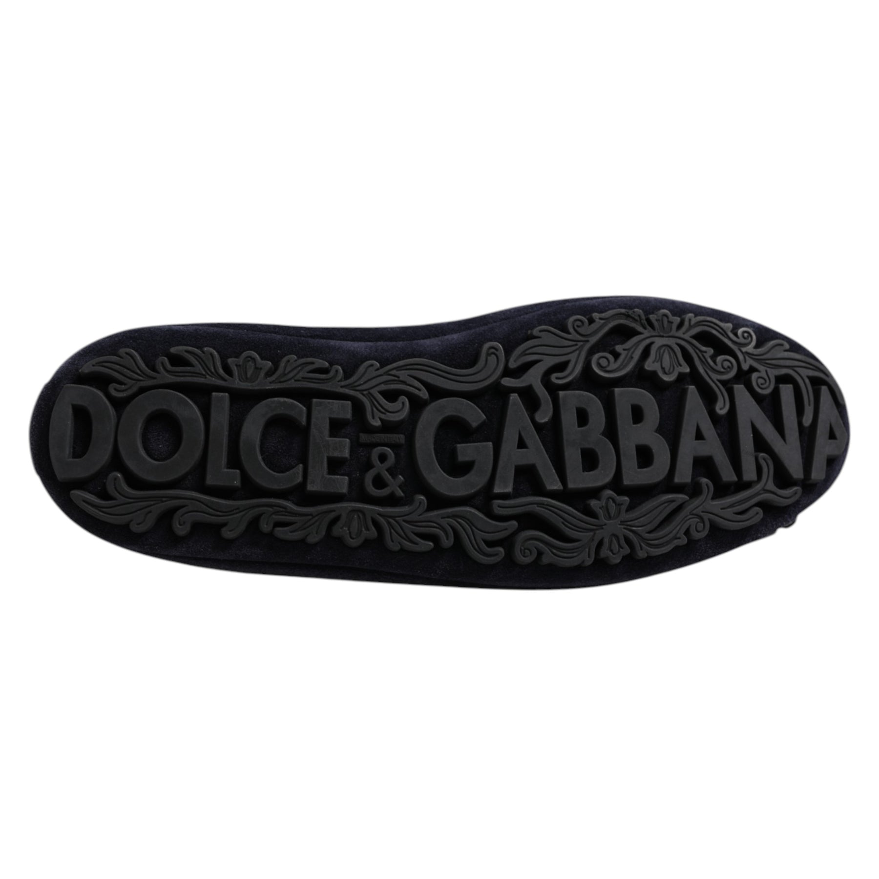 Dolce & Gabbana Blue Suede Crown Crystal Loafers Dress Shoes | Regal Royce