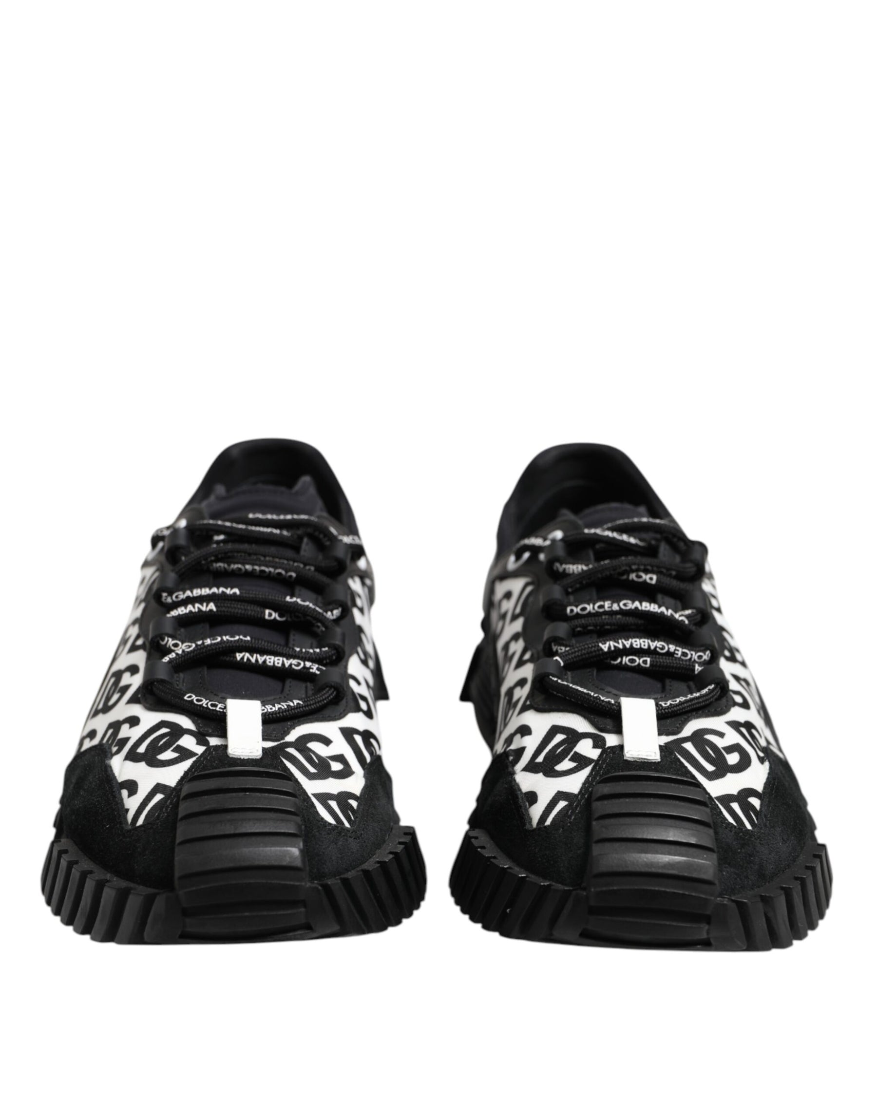 Dolce & Gabbana Black Logo Lace Up Low Top NS1 Sneakers Shoes | Regal Royce
