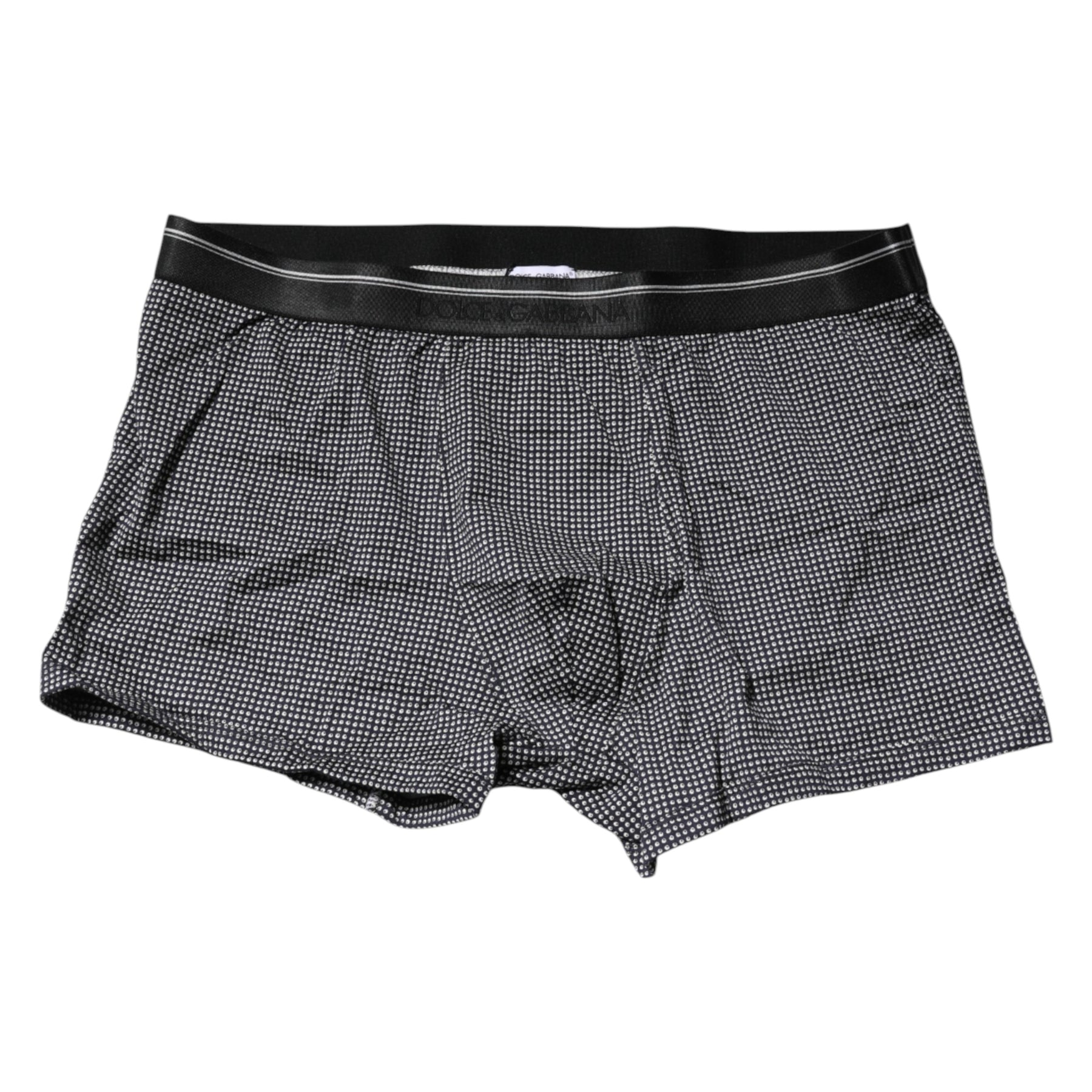 Dolce & Gabbana Gray Printed Cotton Boxer Short Underwear | Regal Royce