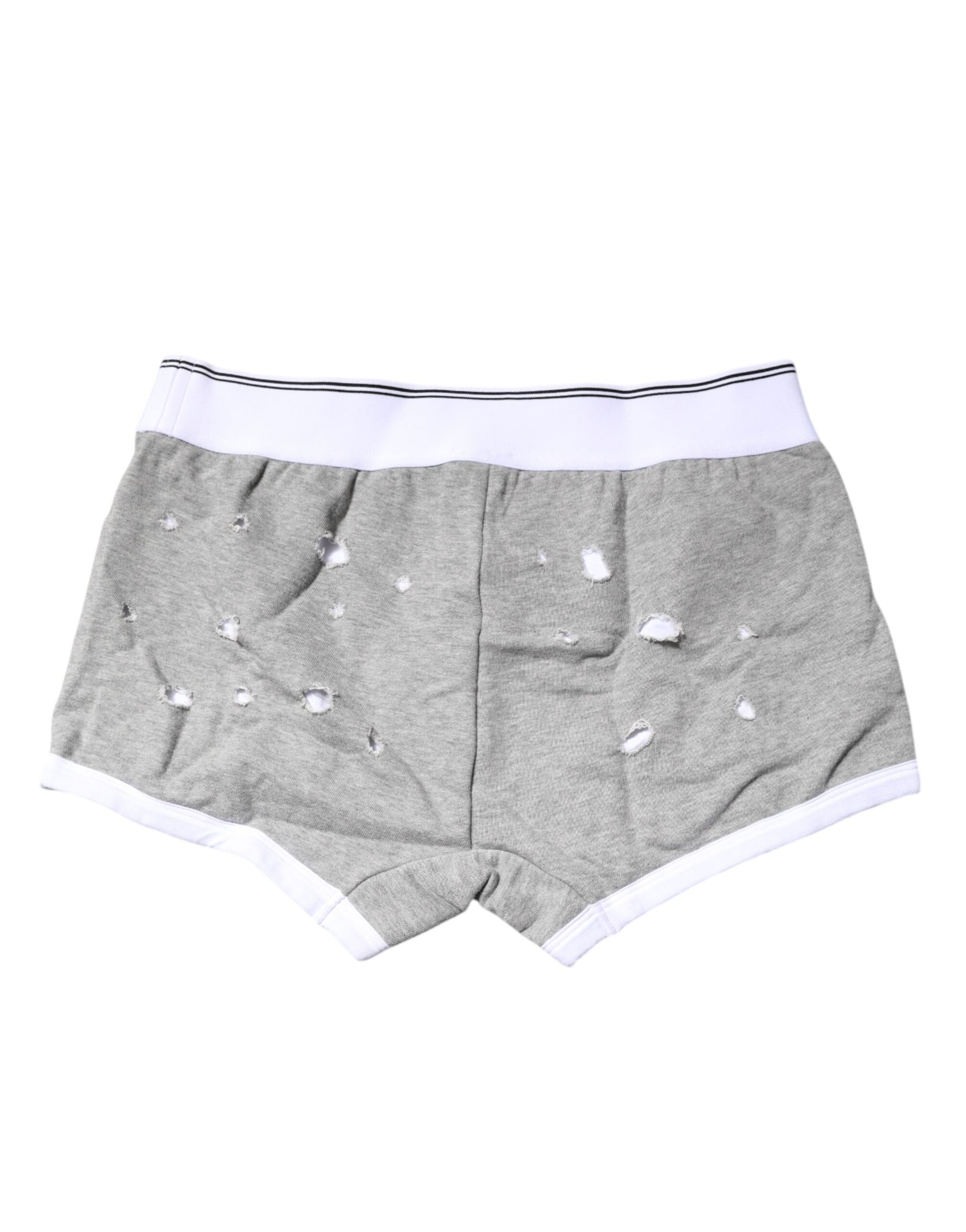Dolce & Gabbana Gray Cotton Stretch Regular Boxer Underwear | Regal Royce