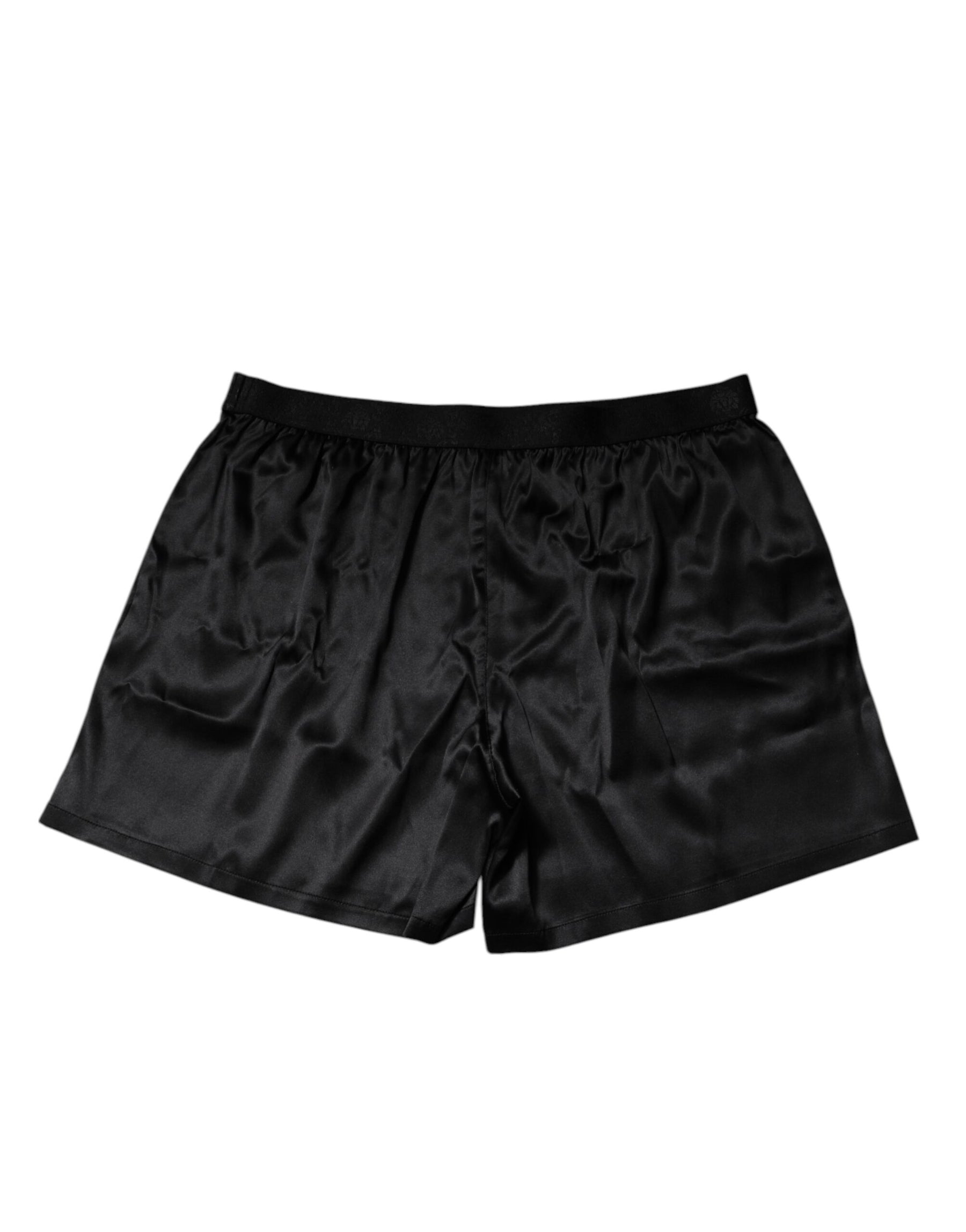 Dolce & Gabbana Black Silk Regular Men Boxer Shorts Underwear | Regal Royce