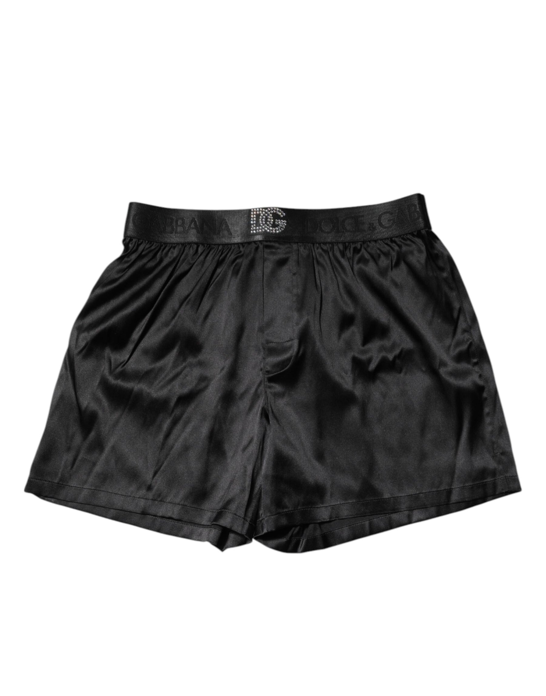 Dolce & Gabbana Black Logo Waist Regular Boxer Shorts Underwear | Regal Royce