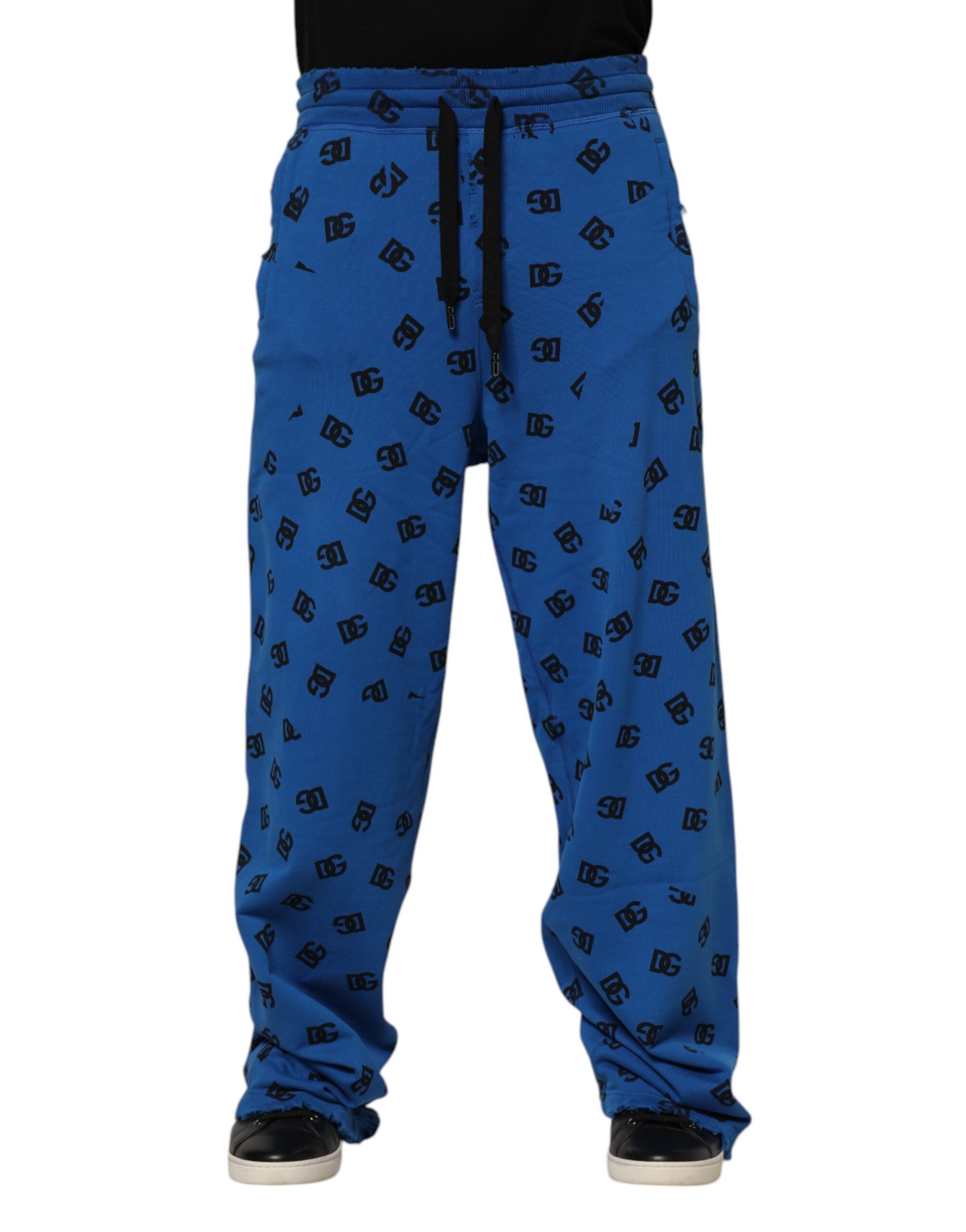 Dolce & Gabbana Blue Logo Print Jogger Men Sweatpants Pants | Regal Royce