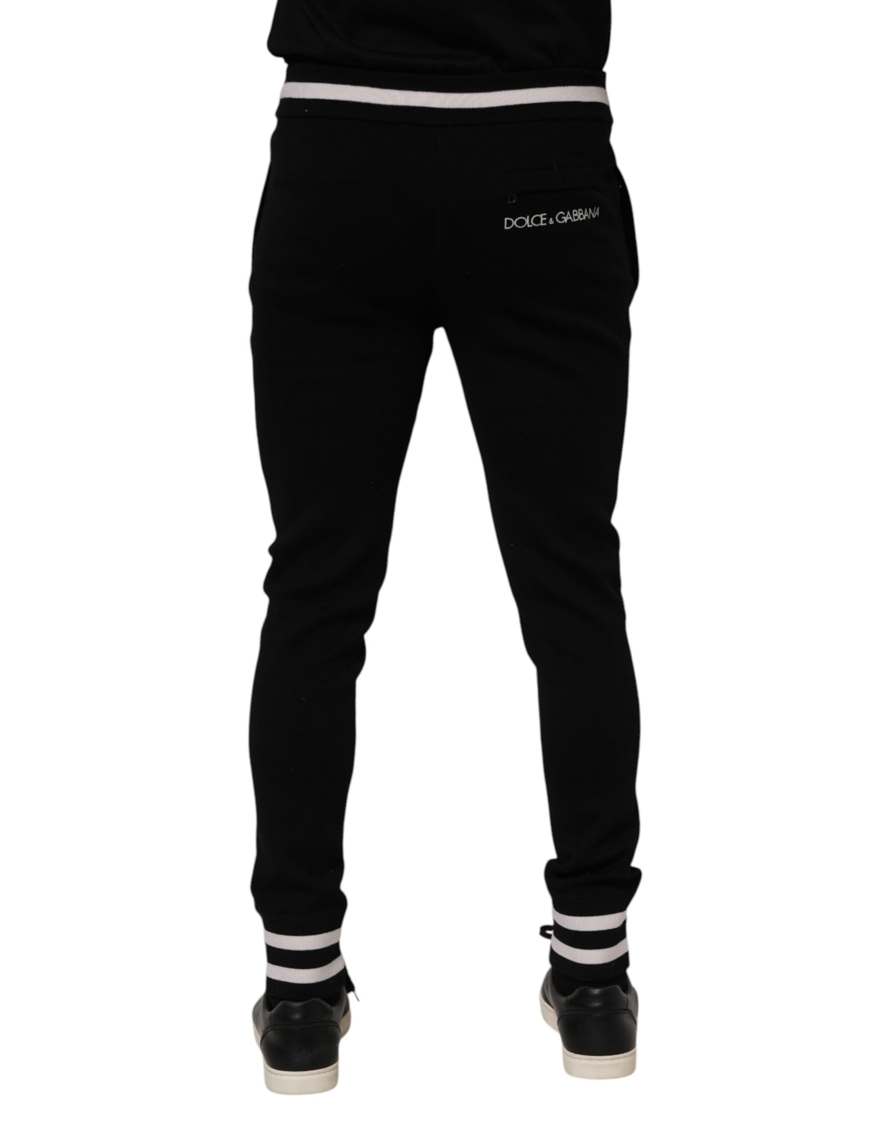 Dolce & Gabbana Black Cotton Men Jogger Sweatpants Pants | Regal Royce