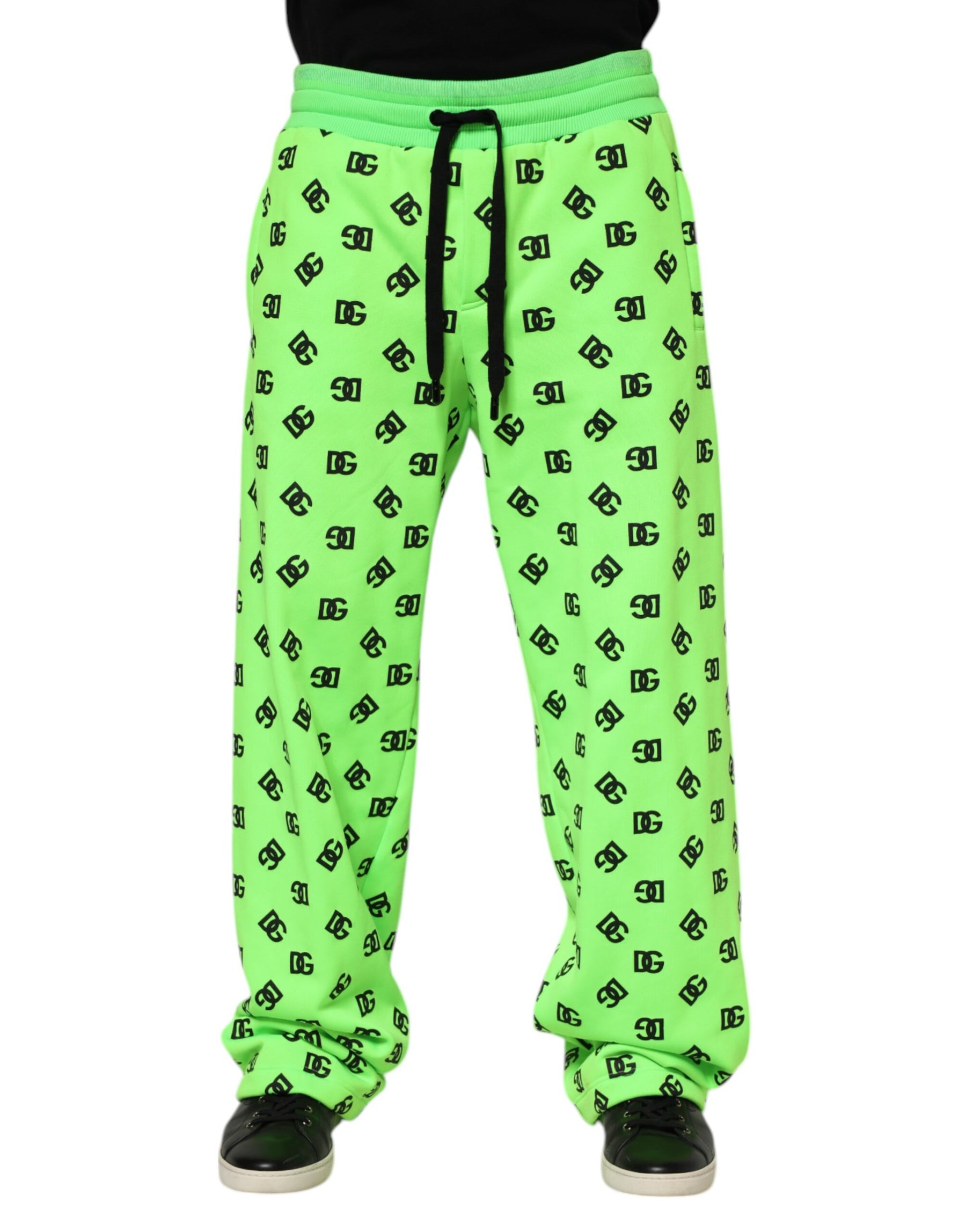 Dolce & Gabbana Green Logo Print Jogger Men Sweatpants Pants | Regal Royce