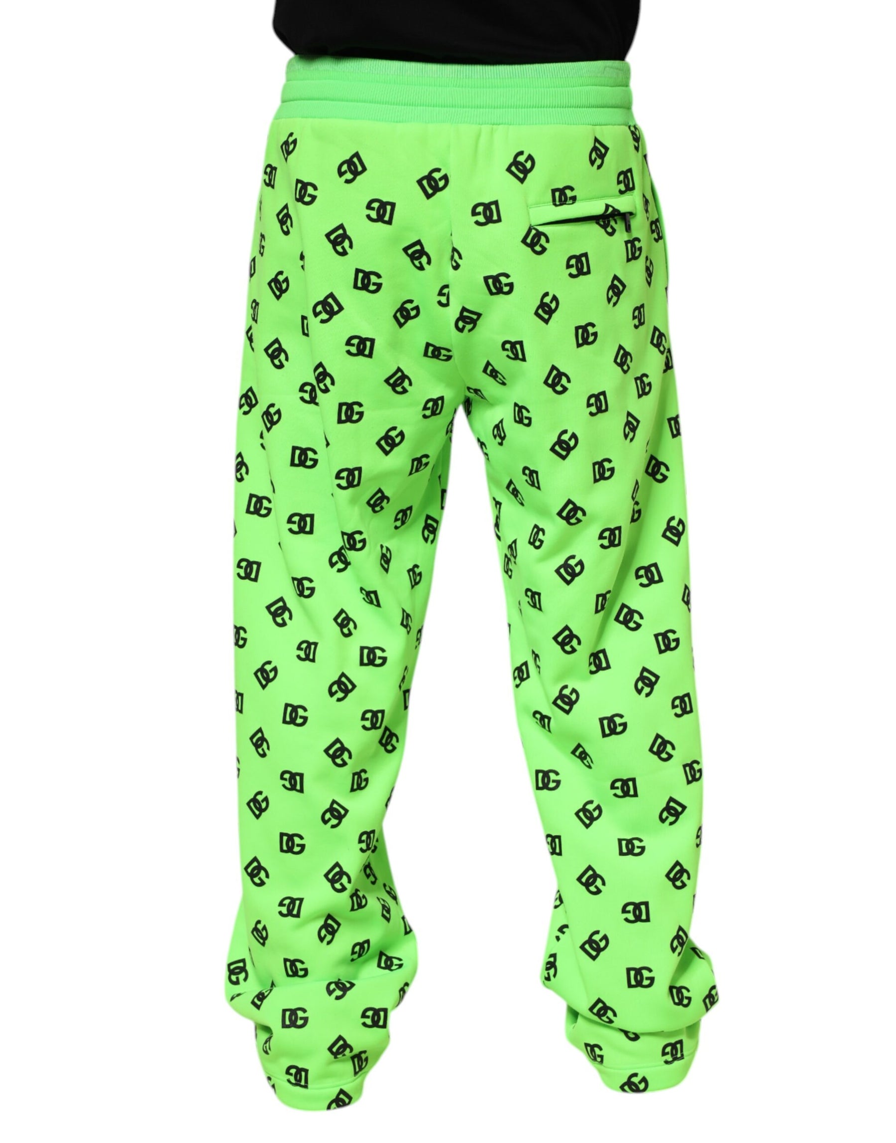 Dolce & Gabbana Green Logo Print Jogger Men Sweatpants Pants | Regal Royce