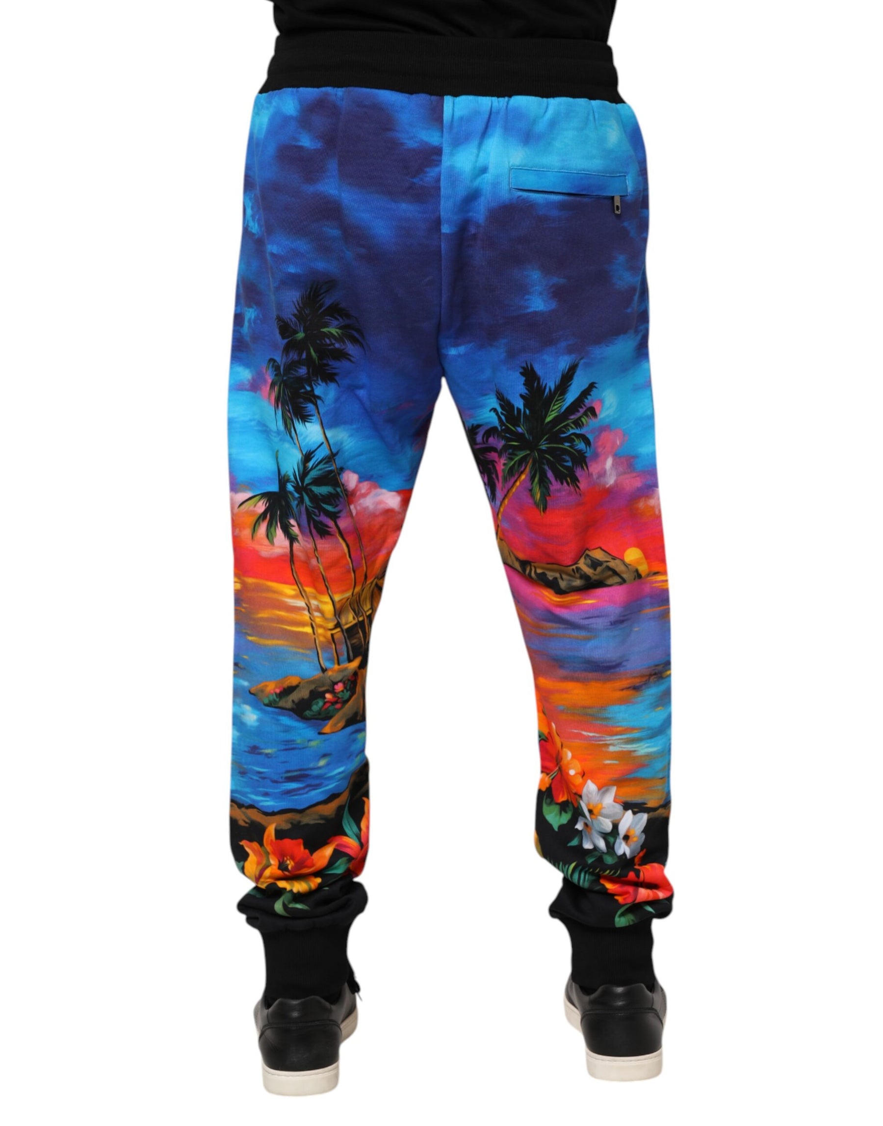 Dolce & Gabbana Blue Hawaiian Print Jogger Sweatpants Pants | Regal Royce