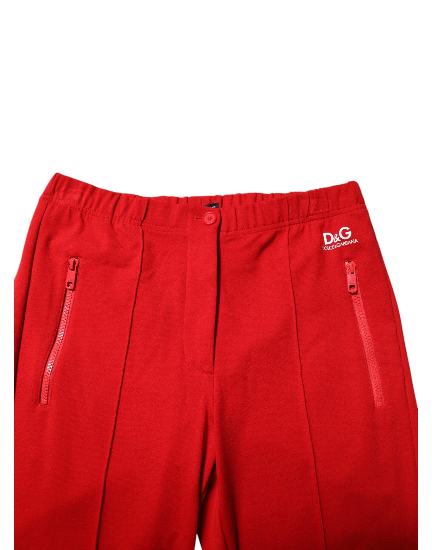 Dolce & Gabbana Red Viscose Logo Jogger Men Sweatpants Pants | Regal Royce