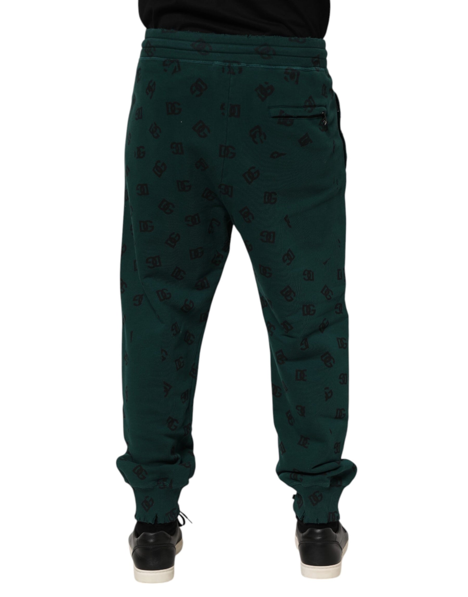 Dolce & Gabbana Green Logo Print Jogger Men Sweatpants Pants | Regal Royce