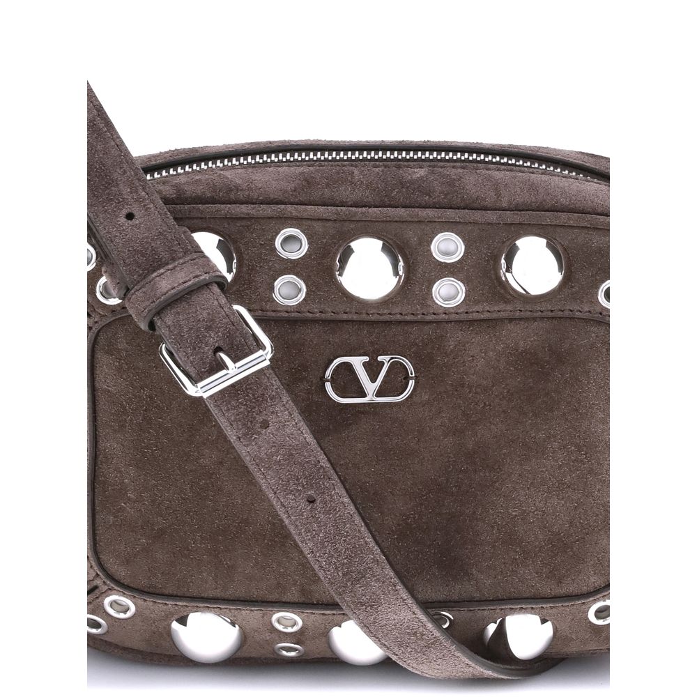 Valentino Garavani Brown Calf Leather Bos Taurus Shoulder Bag | Regal Royce
