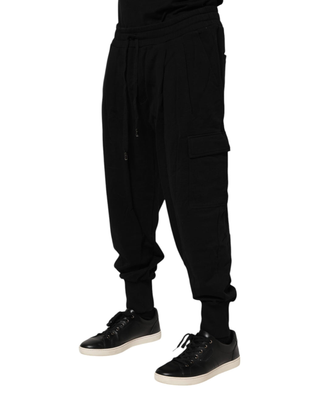 Dolce & Gabbana Black Cotton Logo Jogger Sweatpants Pants