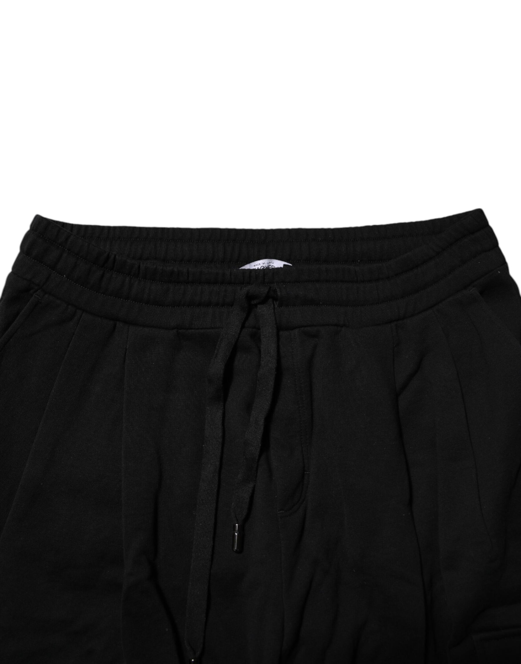Dolce & Gabbana Black Cotton Logo Jogger Sweatpants Pants | Regal Royce