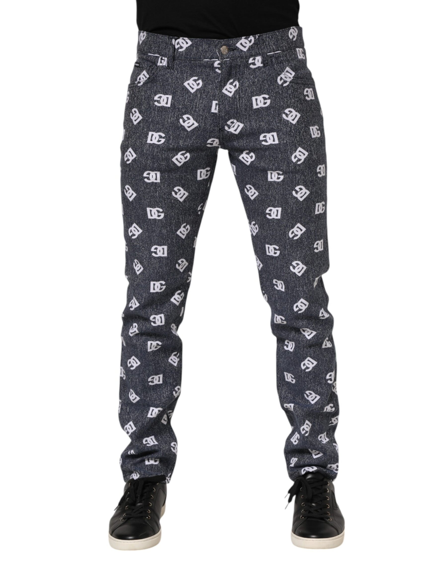 Dolce & Gabbana Dark Gray Logo Cotton Skinny Slim Denim Jeans | Regal Royce