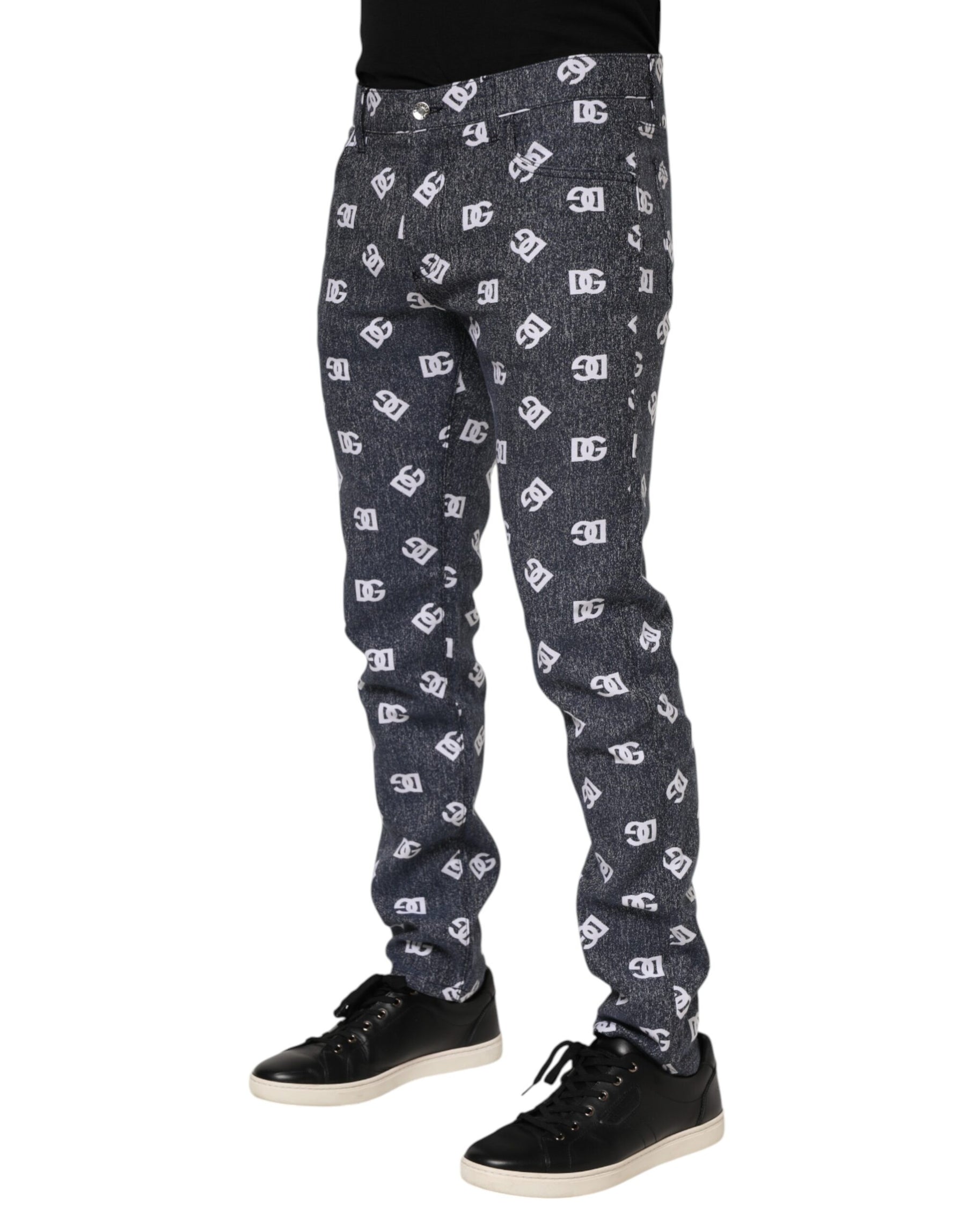 Dolce & Gabbana Dark Gray Logo Cotton Skinny Slim Denim Jeans | Regal Royce