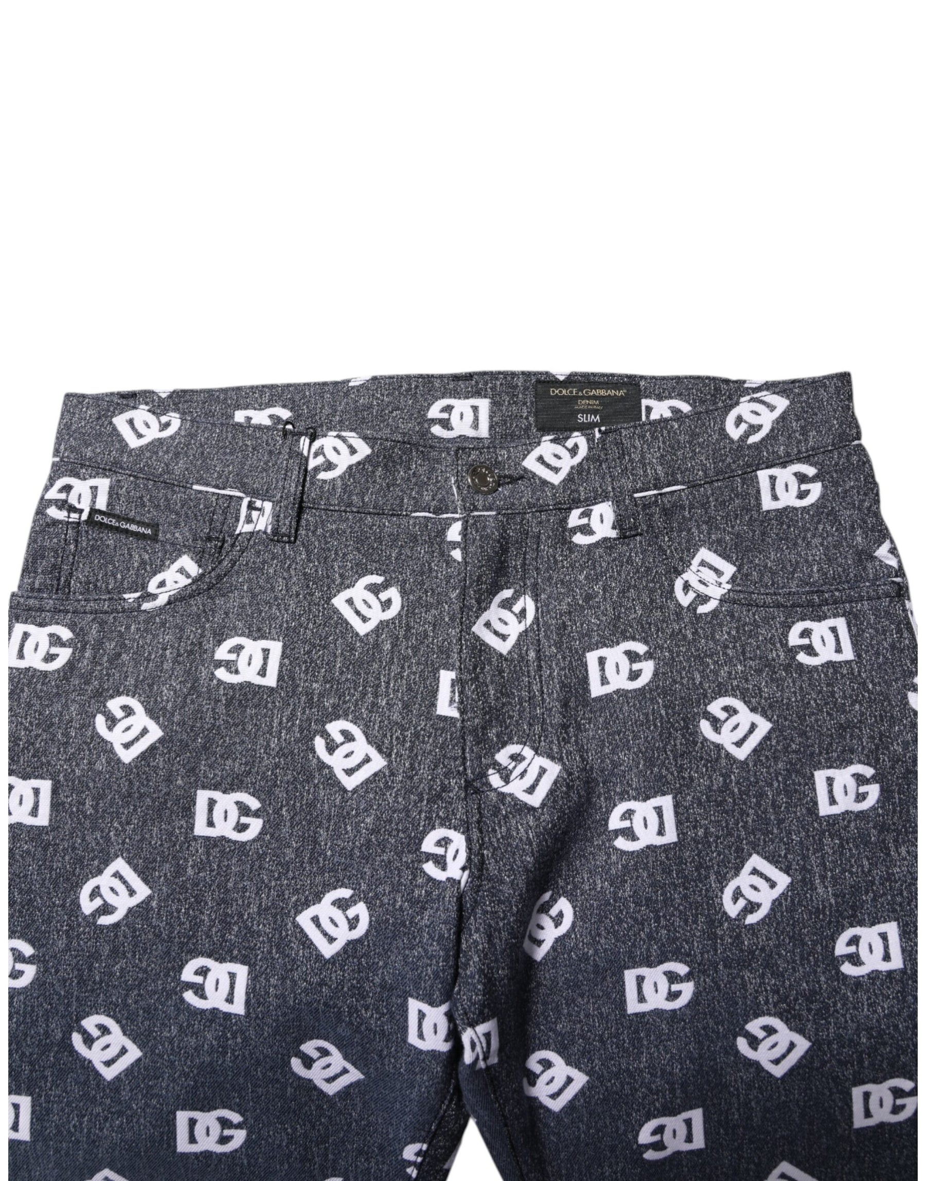 Dolce & Gabbana Dark Gray Logo Cotton Skinny Slim Denim Jeans | Regal Royce