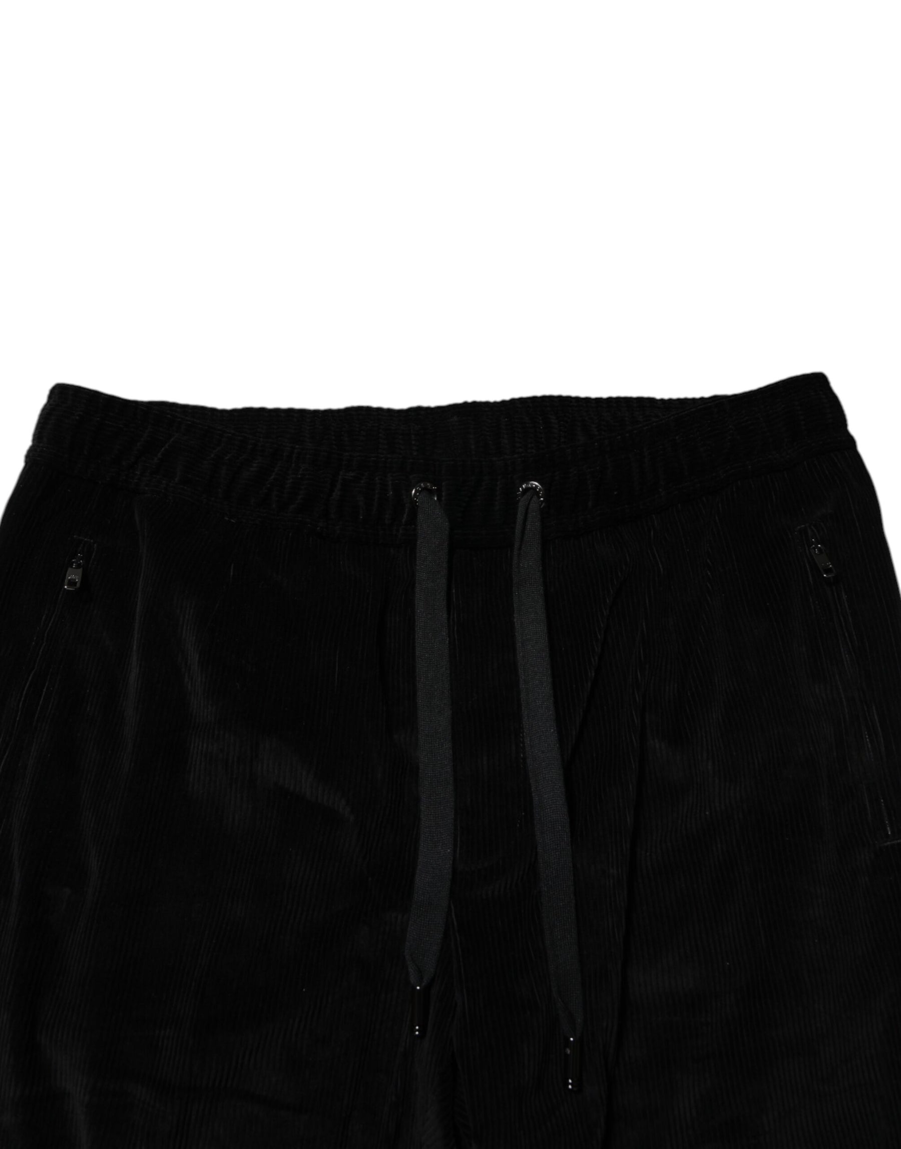 Dolce & Gabbana Black Cotton Men Jogger Sweatpants Pants | Regal Royce