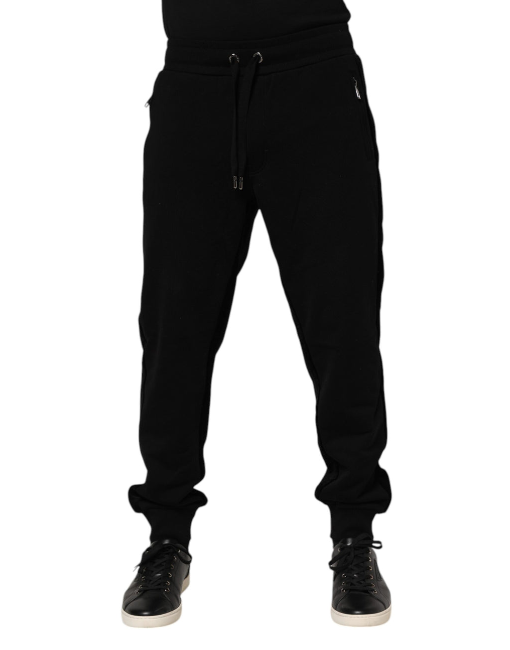 Dolce & Gabbana Black Cotton Men Jogger Sweatpants Pants