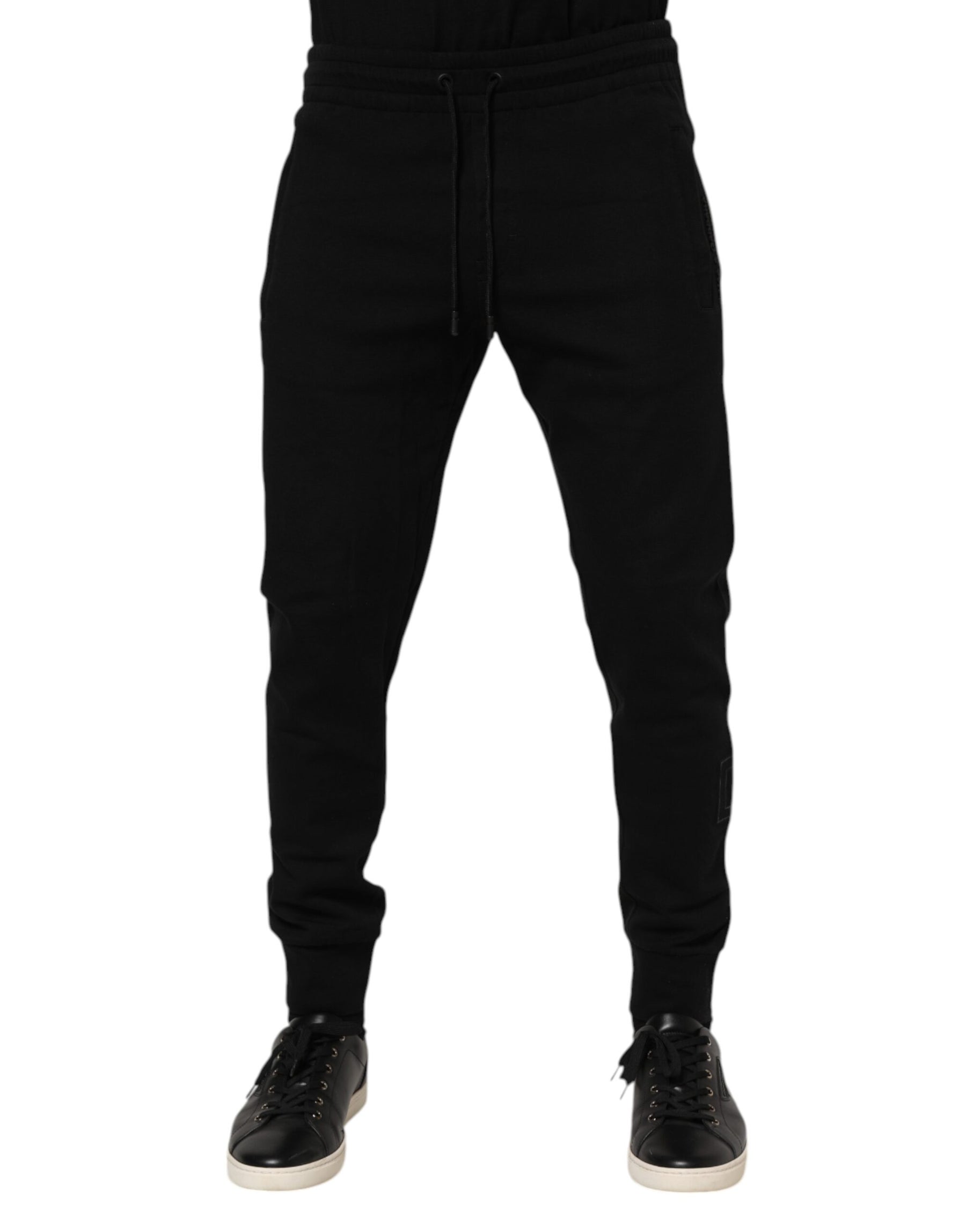 Dolce & Gabbana Black Cotton Men Jogger Sweatpants Pants | Regal Royce