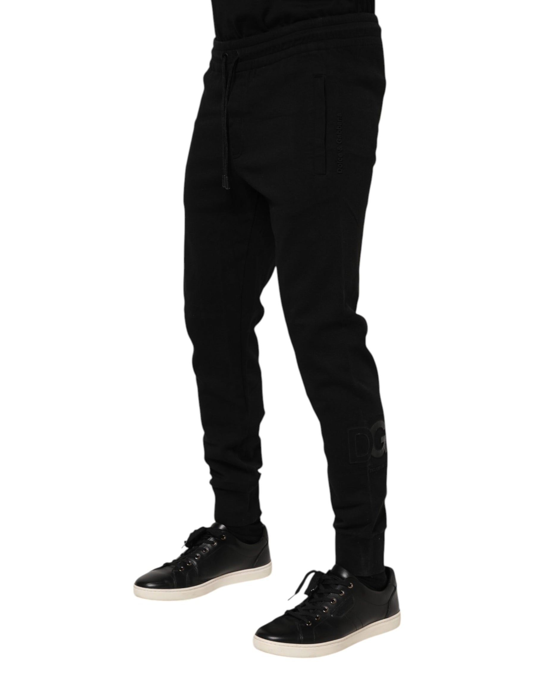 Dolce & Gabbana Black Cotton Men Jogger Sweatpants Pants | Regal Royce