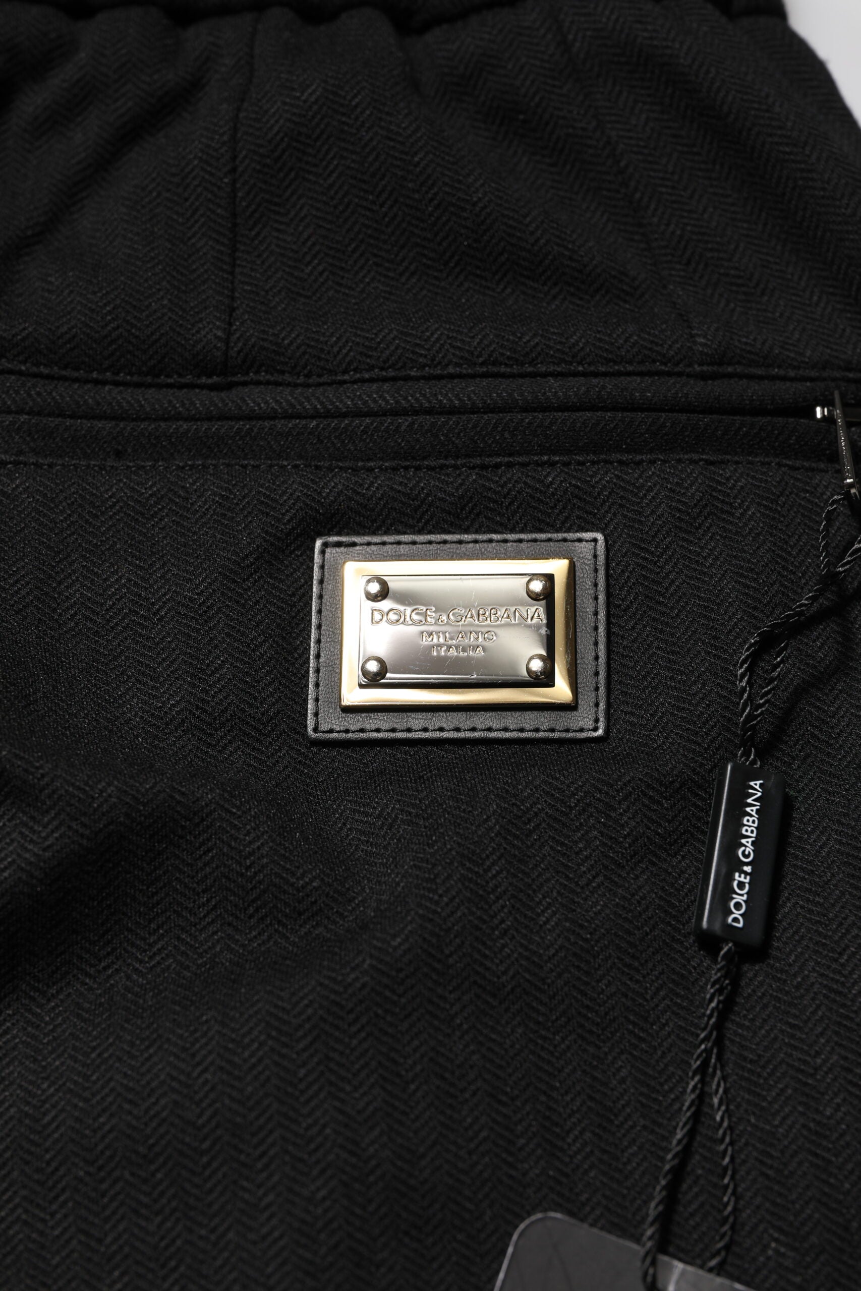 Dolce & Gabbana Black Viscose Drawstring Men Jogger Pants | Regal Royce