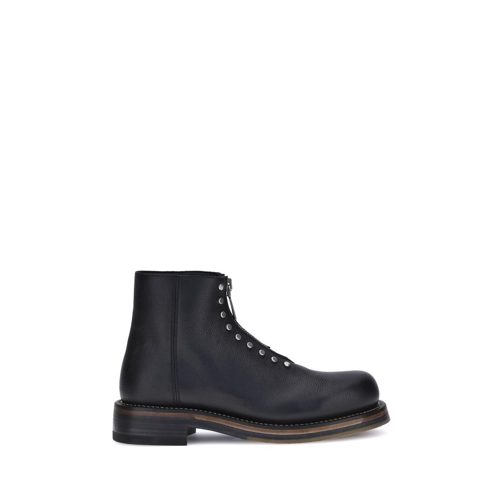 Alexander McQueen Black Calf Leather Bos Taurus Ankle Boots | Regal Royce