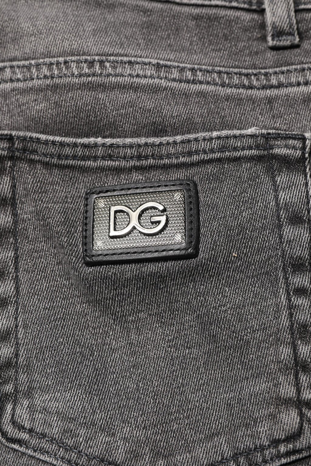 Dolce & Gabbana Gray Cotton Logo Plaque Men Denim Jeans