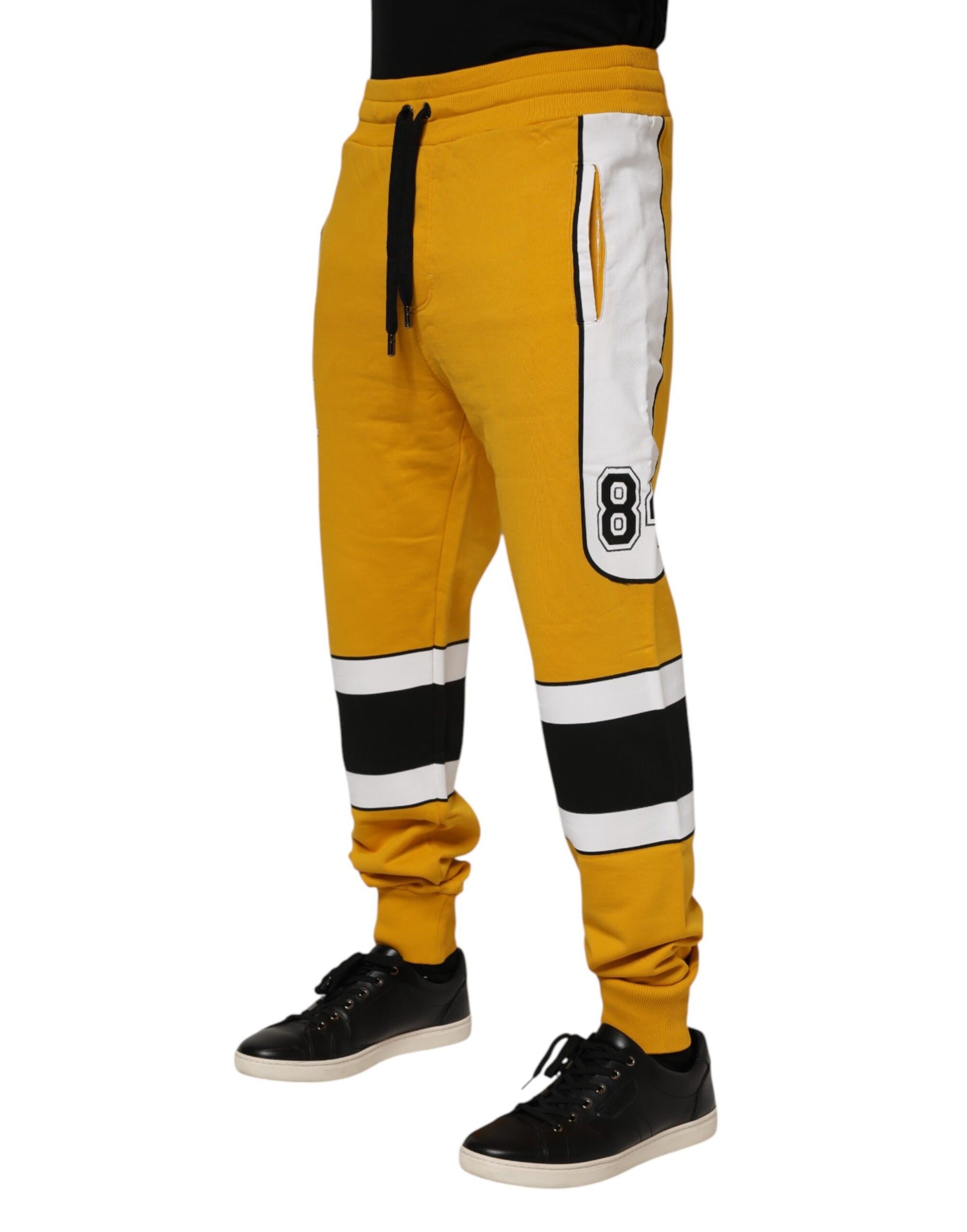 Dolce & Gabbana Yellow Cotton Logo Jogger Sweatpants Pants | Regal Royce