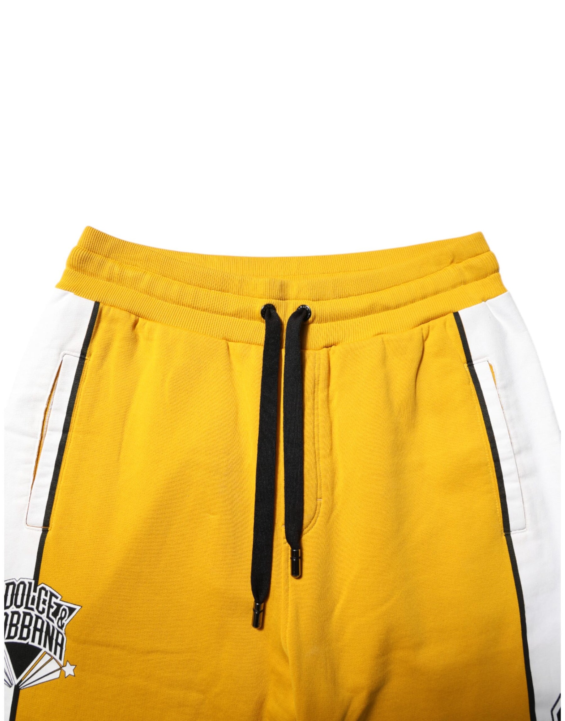 Dolce & Gabbana Yellow Cotton Drawstring Jogger Pants | Regal Royce