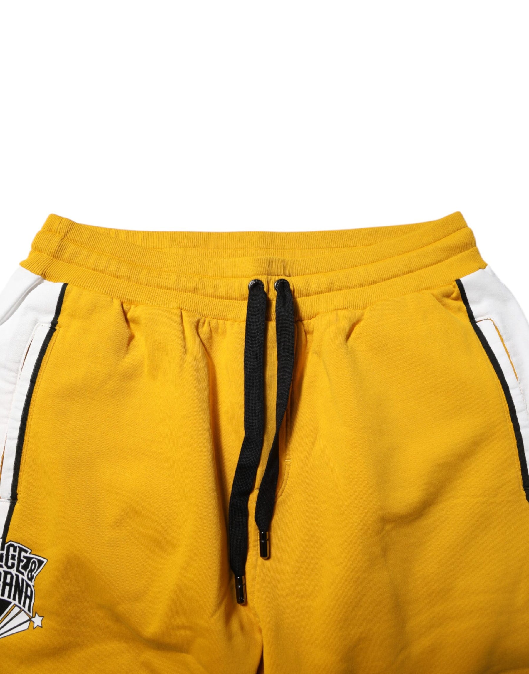 Dolce & Gabbana Yellow Cotton Logo Drawstring Jogger Sweatpants Pants | Regal Royce