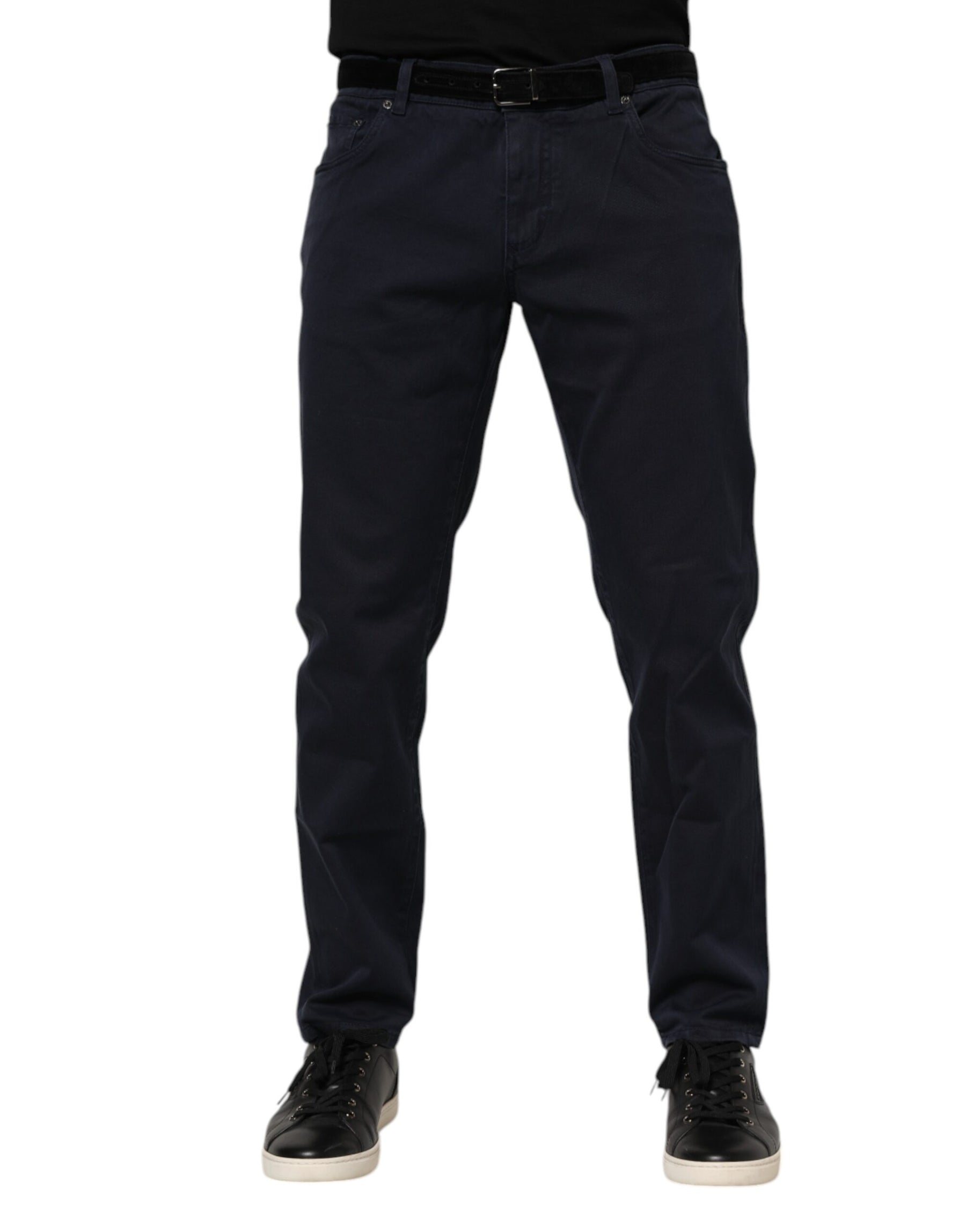 Dolce & Gabbana Blue Cotton Tapered Denim Jeans | Regal Royce